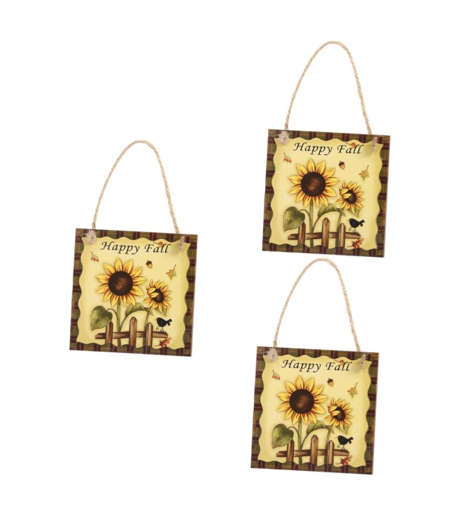 Zerodeko 3pcs Thanksgiving Wall Decorations Wood Decor Sunflowers Door Sign Thanksgiving Welcome Sign Hangers to Decorate Fall Harvest Decoration Thanksgiving Door Sign Plaque Wooden Bamboo - Buy Online on GoSupps.com