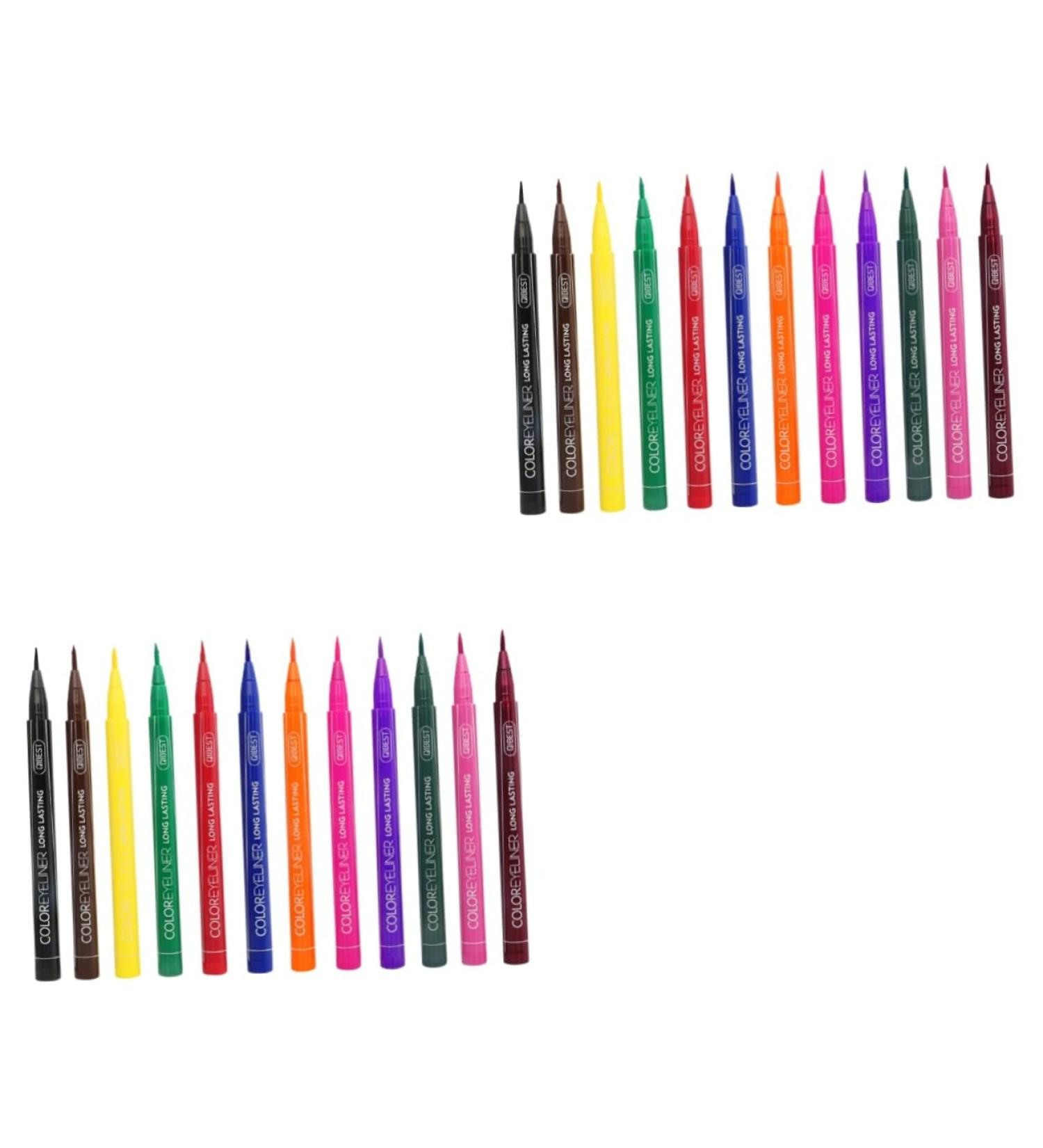 POPETPOP 24 Pcs Eyeliner Pencil Eyeline Liquid Pencil Waterproof Liquid Eyeliner Set Makeup Matte 1 count (Pack of 1) As Shownx2pcs - Buy Online on GoSupps.com