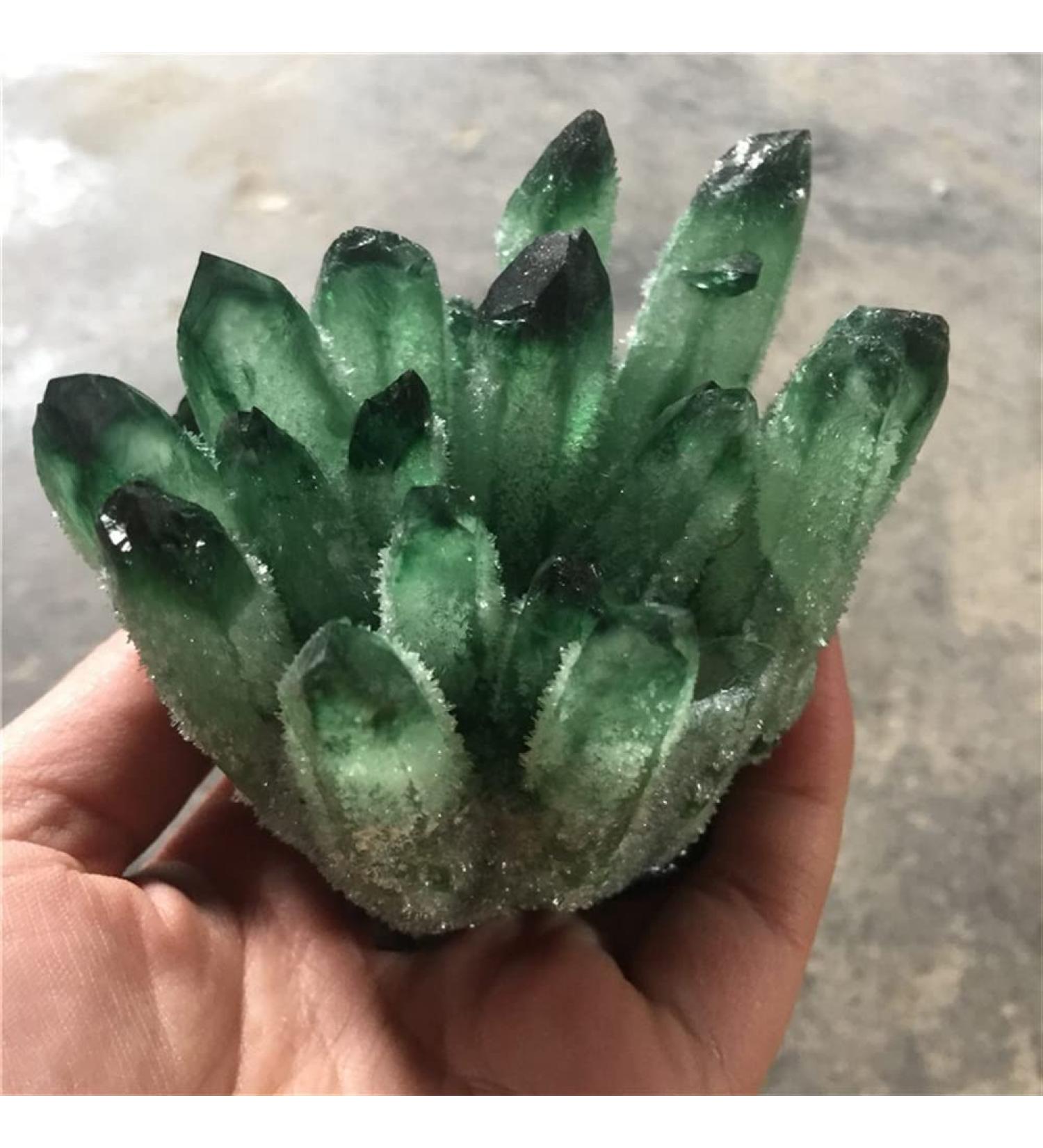Specimen Green Ghost Phantom Quartz Crystal Cluster Rock Stones Crystals ReikiSpecimen Home Decor GiftStone Full of Texture (Size : 500-600g) - Buy Online on GoSupps.com