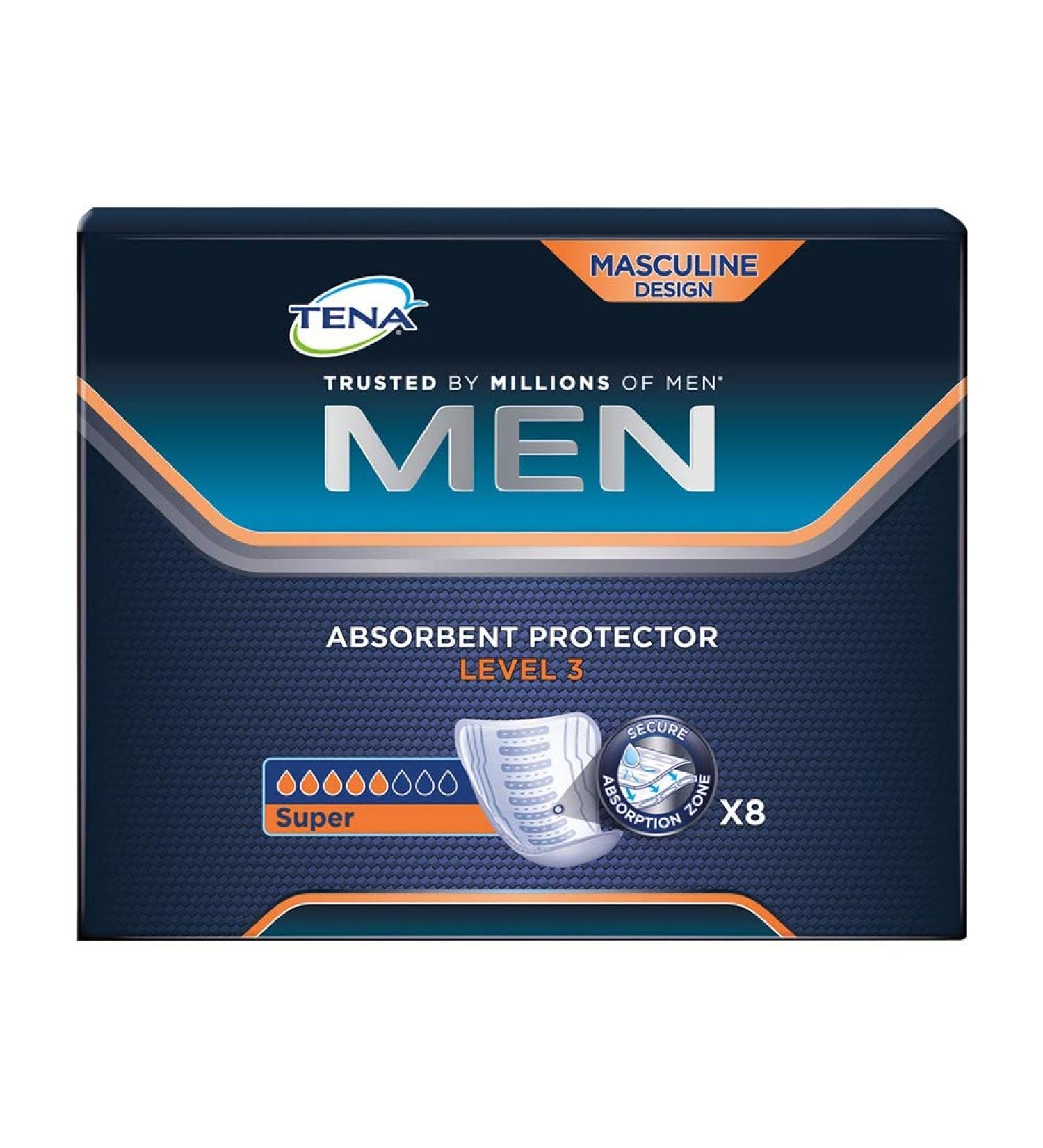 Tena Men Level 3 - Moderate Bladder Pads | 8 Count Pack | International Shipping Available - Buy Online on GoSupps.com
