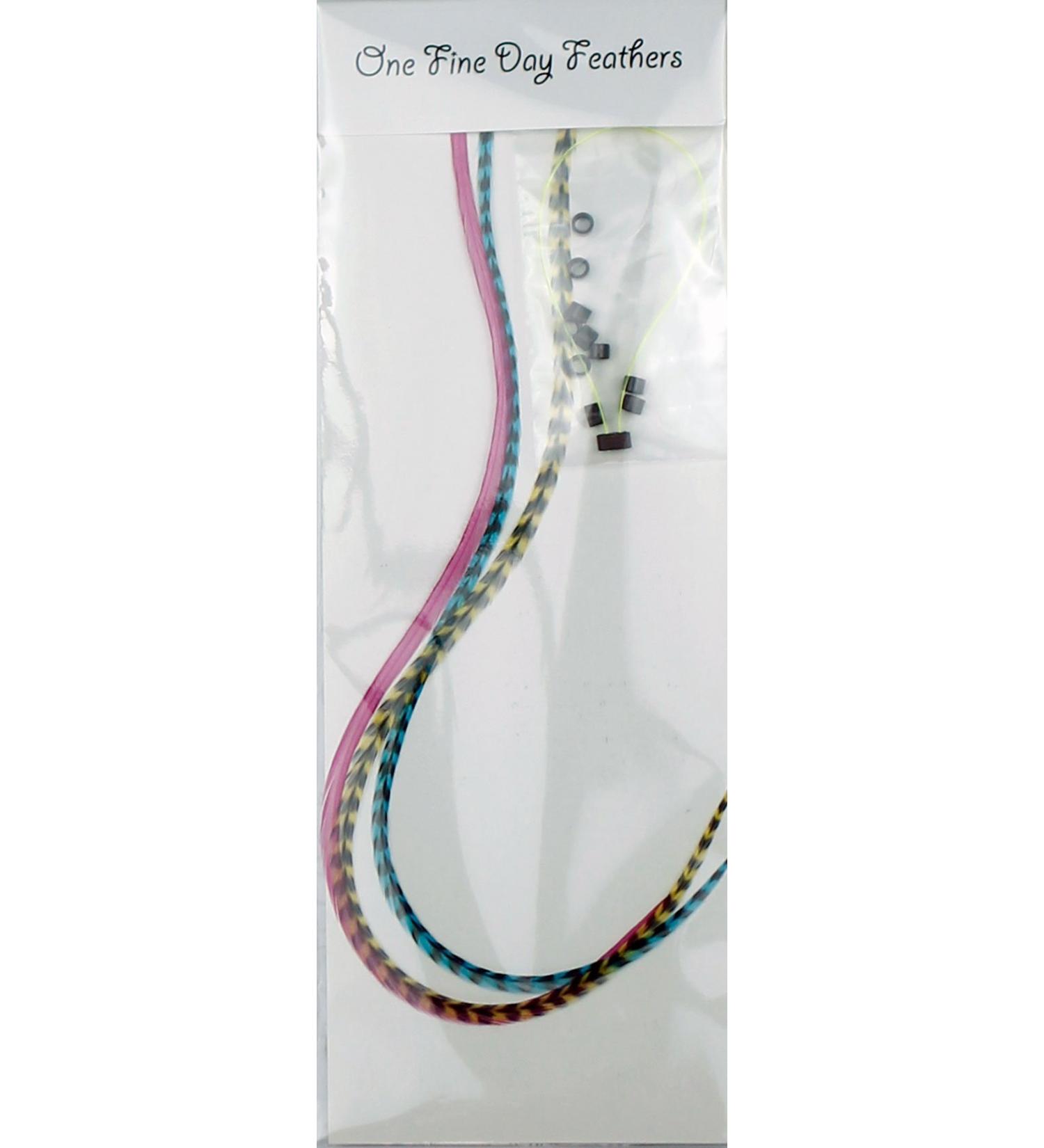 Feather Hair Extensions 3 Pack + Rings/Loop (Candy)