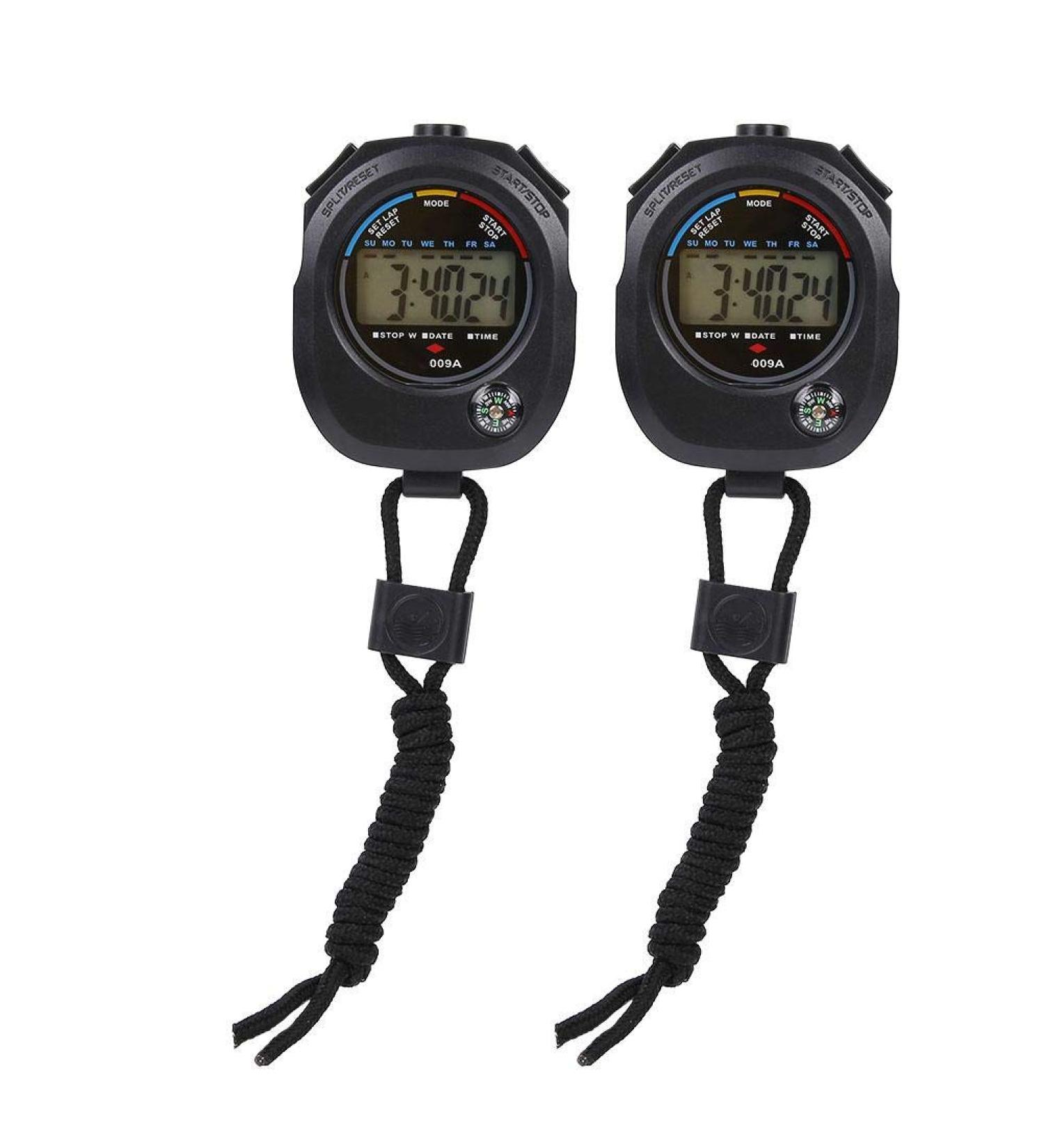 Tbest Digital Sports Stopwatch - 2 Pack Multifunctional LCD Timer with Large Display for Football Running & Swimming Training - Buy Online on GoSupps.com
