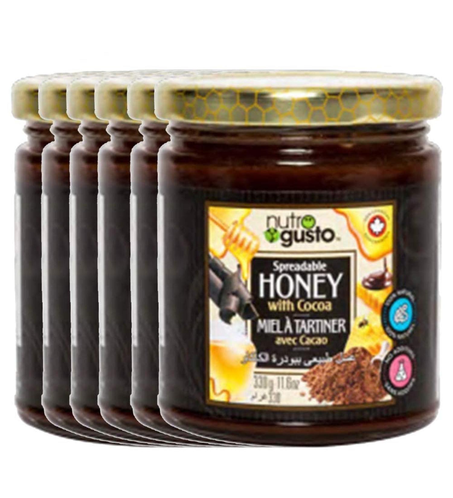 Nutro Gusto Honey Spread with Cocoa 330g (Pack of 6)