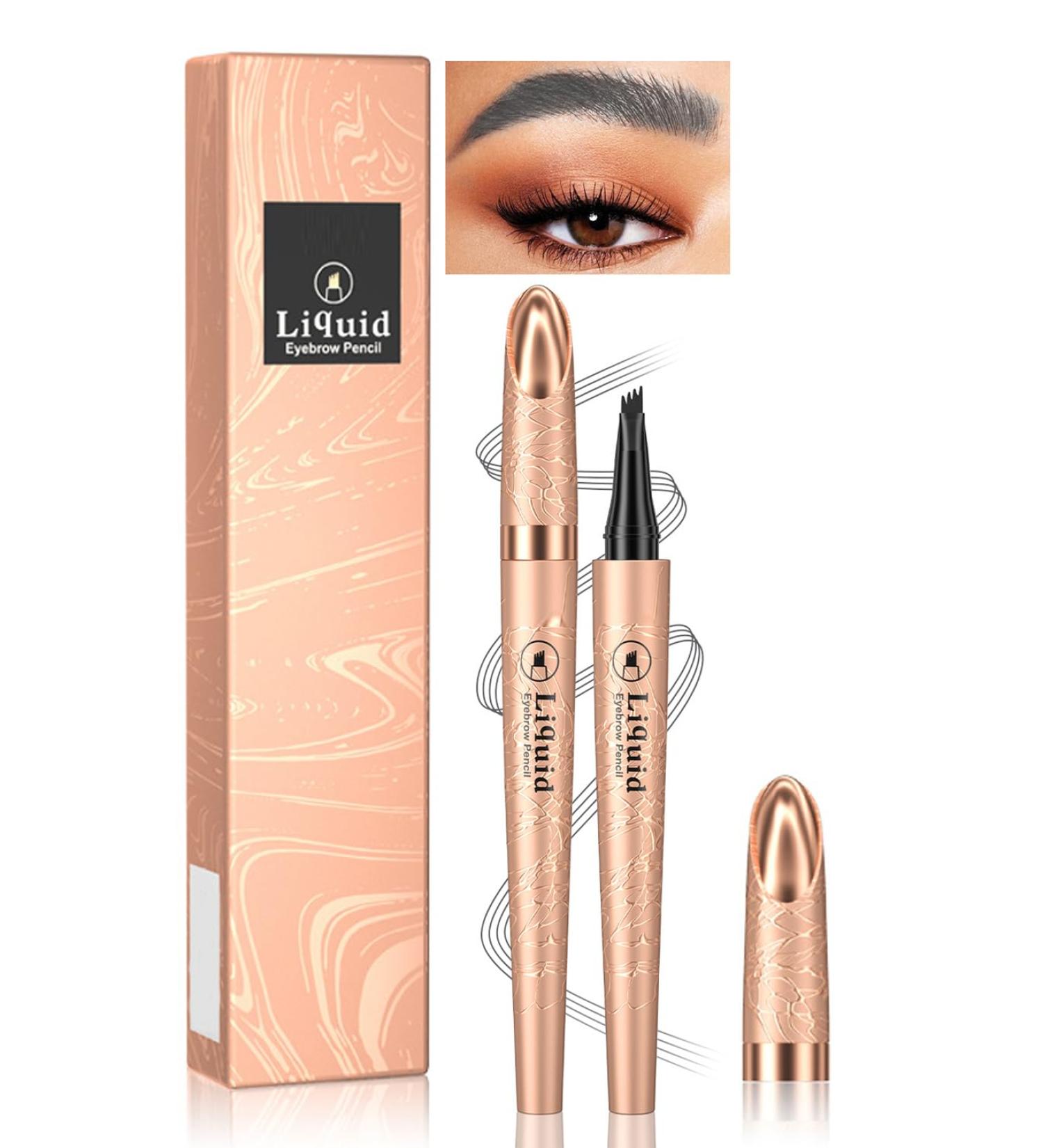 Eyebrow Pencil Liquid Eye Makeup Eyebrow Pencil Waterproof Eyebrow Pencil Micro 4 Tip Waterproof Eyebrow Pencil Women's Natural Eyebrow Pencil (Gray) - Buy Online on GoSupps.com