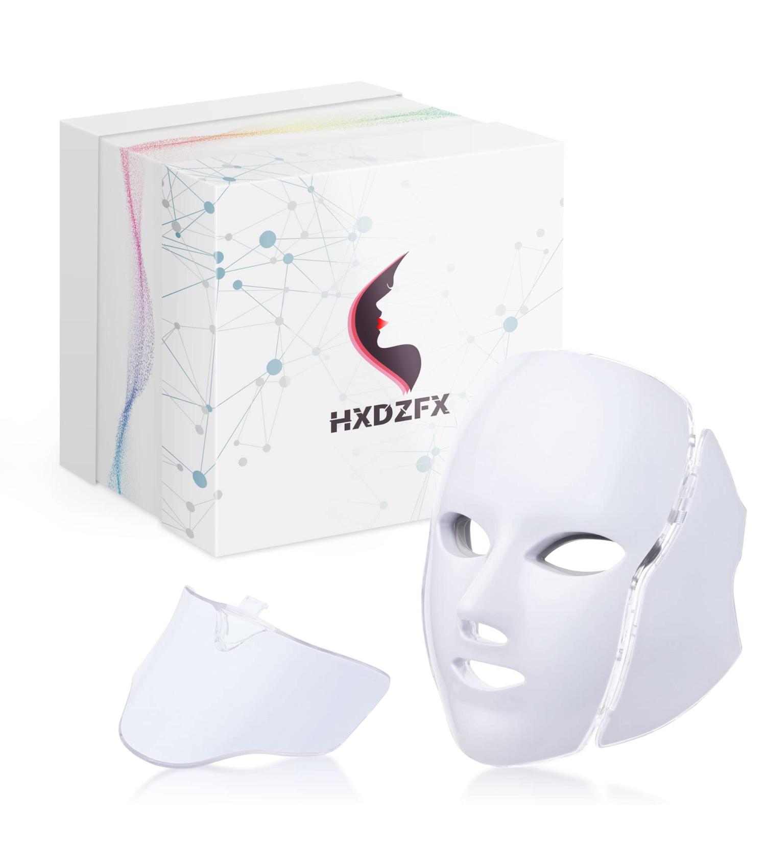 LED Facial Light Therapy Mask - 7 Color LED Face Mask for Acne Treatment & Skin Care - Blue & Red Light Photon Therapy for Face & Neck - International Shipping Available - Buy Online on GoSupps.com