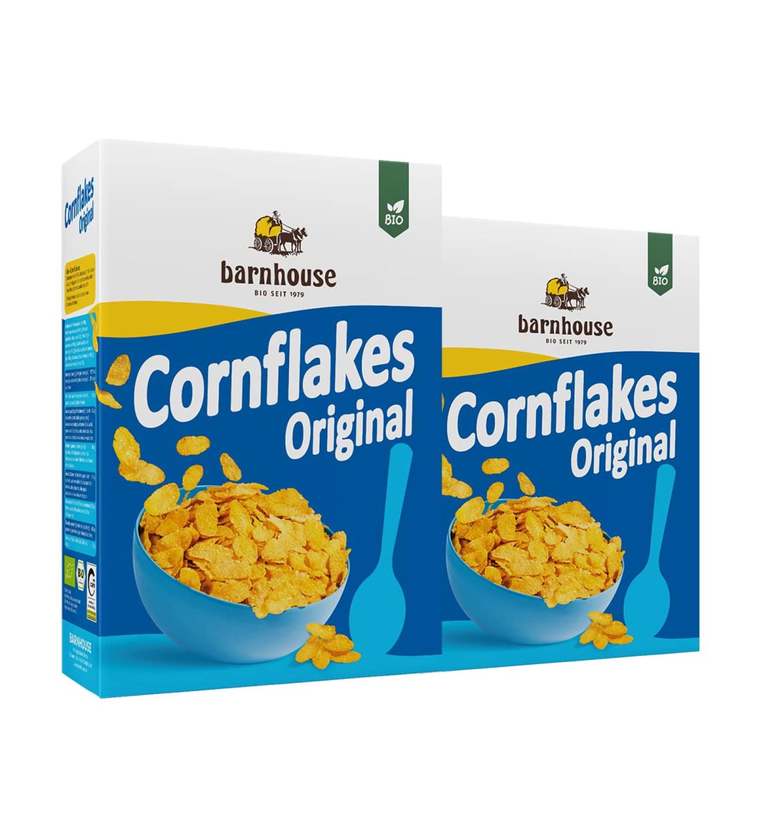  Barnhouse Barnhouse Cornflakes traditionally made organic champagne flakes delicately sweetened 2 x 375g - Buy Online on GoSupps.com