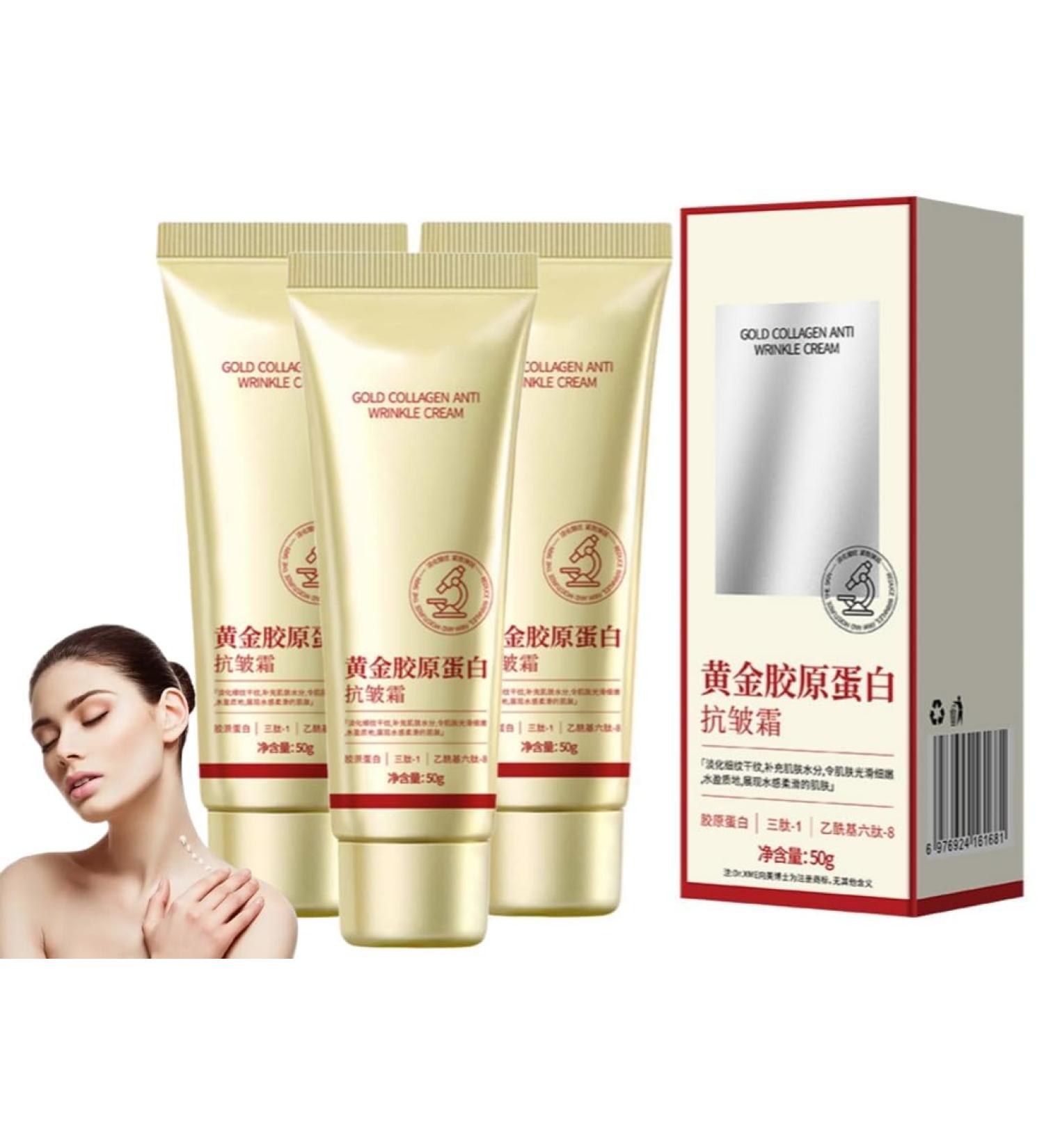 Collagen Face Cream Anti Wrinkle Cream for Women Golden Collagen Cream Anti-Wrinkle Moisturizing Face Cream Firming Face Cream Deep Moisturizing Firming Creams (3) - Buy Online on GoSupps.com