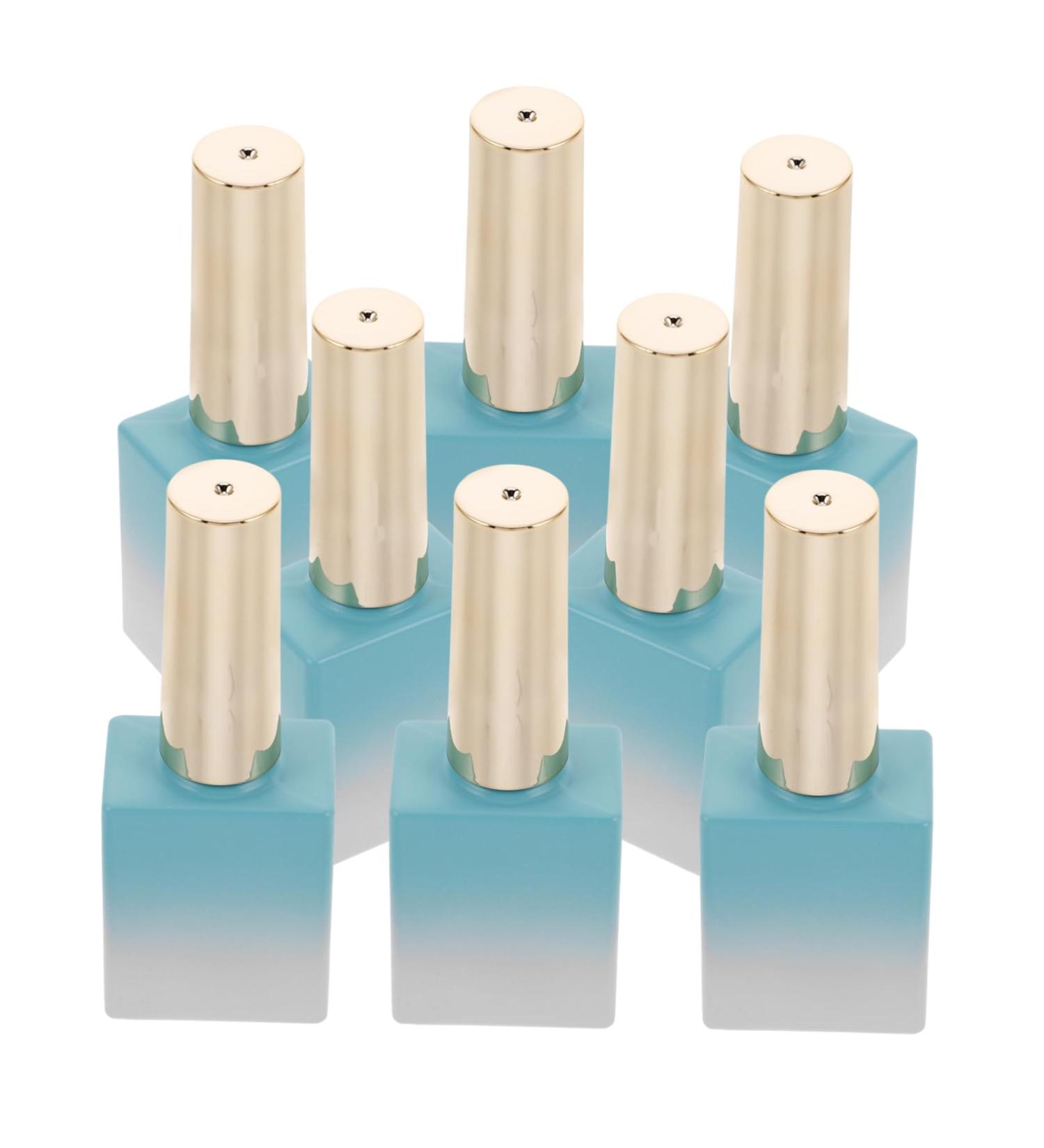  SHERCHPRY SHERCHPRY 8 Piece Refillable Manicure Bottles with Integrated Brush Nail Polish Bottles in Stylish Gradient Blue for Precise Application Travel Use - Buy Online on GoSupps.com