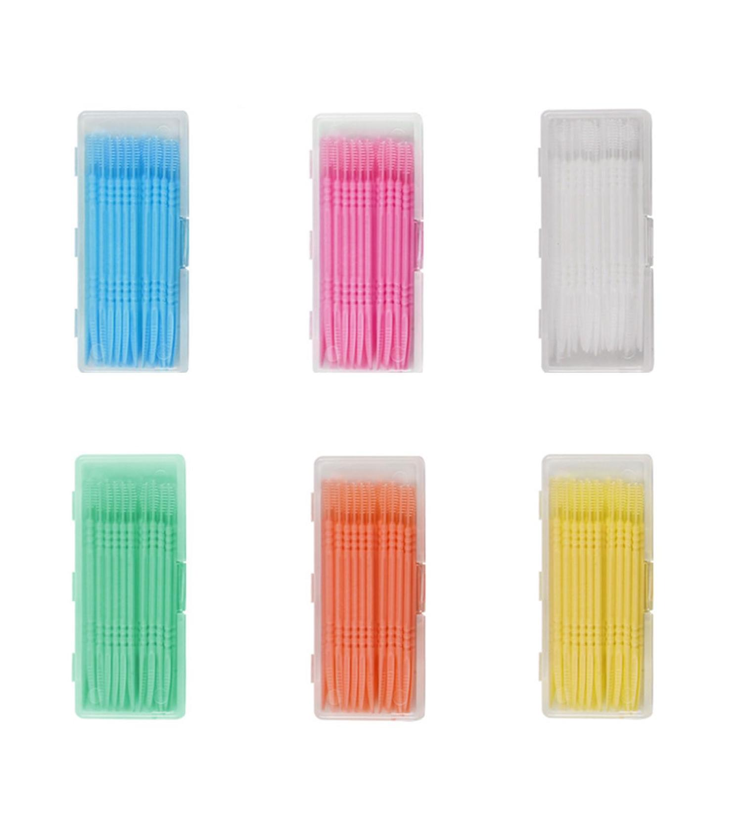 Double-Sided Plastic Toothpicks - 240 Dual Head Toothpick Brushes in 6 Colors | Premium One-Way Plastic Toothpicks for Effective Oral Care - Buy Online on GoSupps.com
