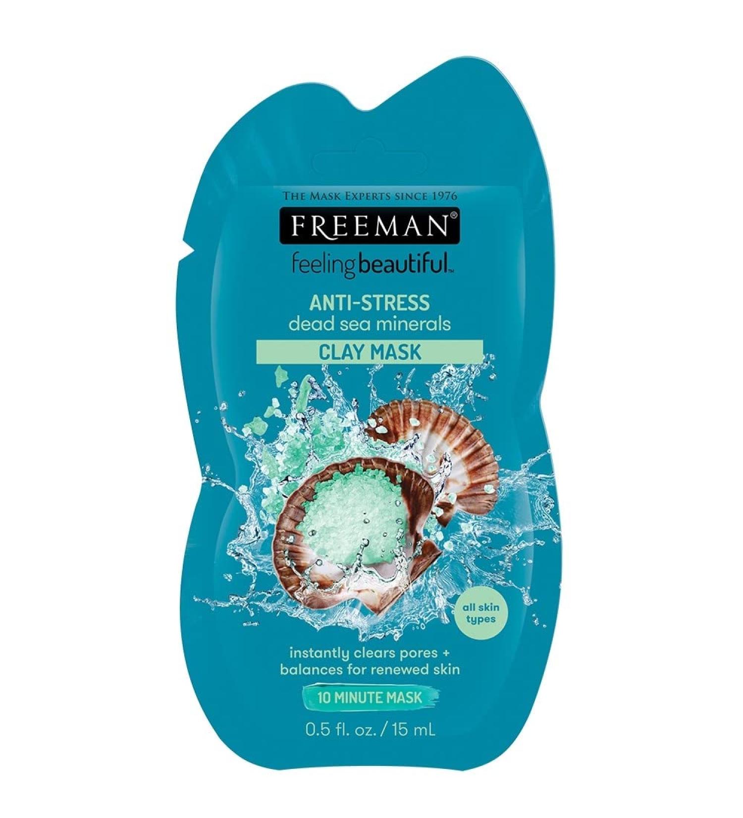 FREEMAN Anti-Stress Dead Sea Minerals Clay Mask Moisturizing Provides Mineral For Renewed Skin
