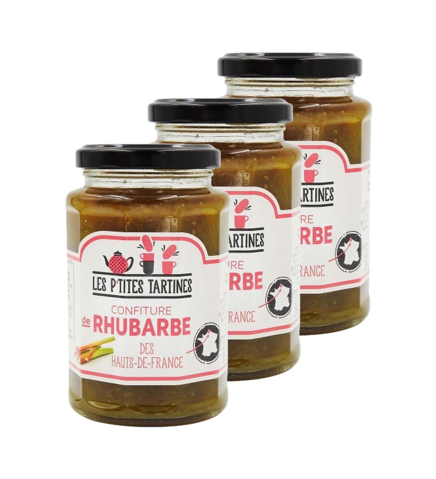 Set of 3 Rhubarb Jam Haut de France - Pot 315 g - Buy Online on GoSupps.com