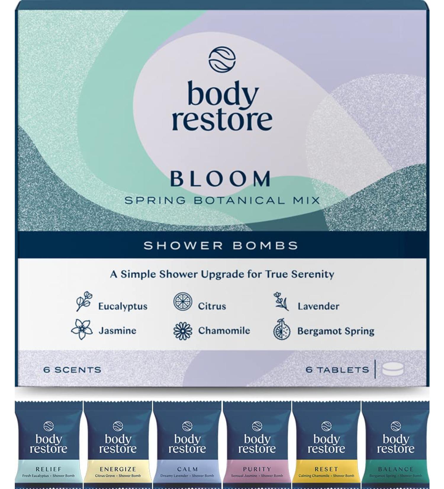 Shower Steamers Aromatherapy - Stress Relief & Luxury Self Care Gifts for Mom - BodyRestore 6 Packs Bloom Box - Buy Online on GoSupps.com