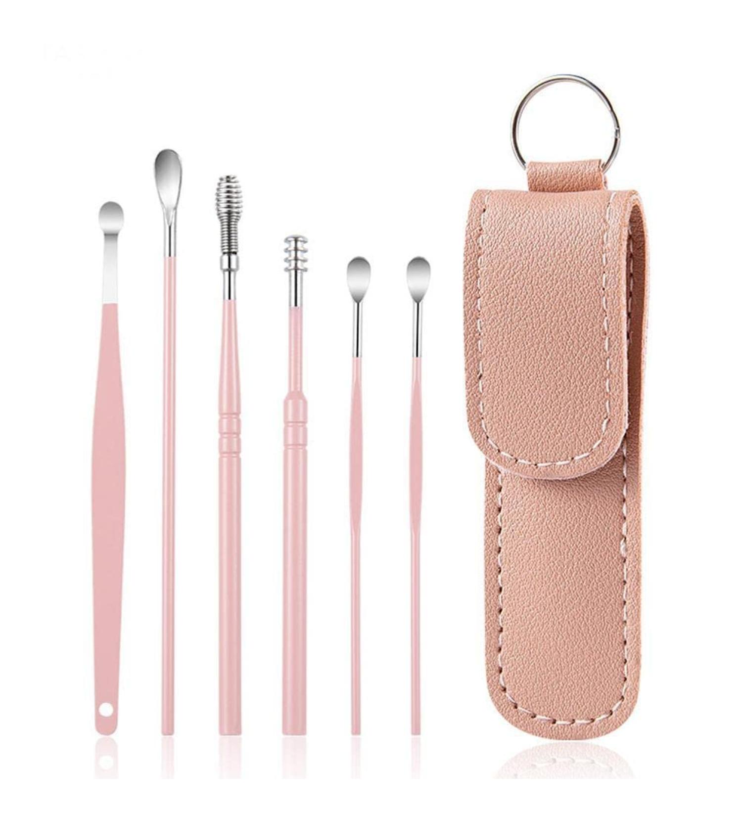 6Pcs Ear Cleaner Wax Removal Tool Earpick Sticks Earwax Curette - Ear Cleaning Kit with Storage Bag - Buy Online on GoSupps.com