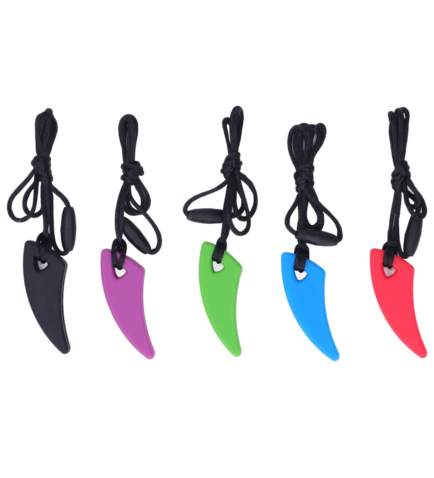 5 Pack Sensory Chew Necklaces - Silicone Teething Rings & Oral Motor Aids for Kids - Buy Online on GoSupps.com