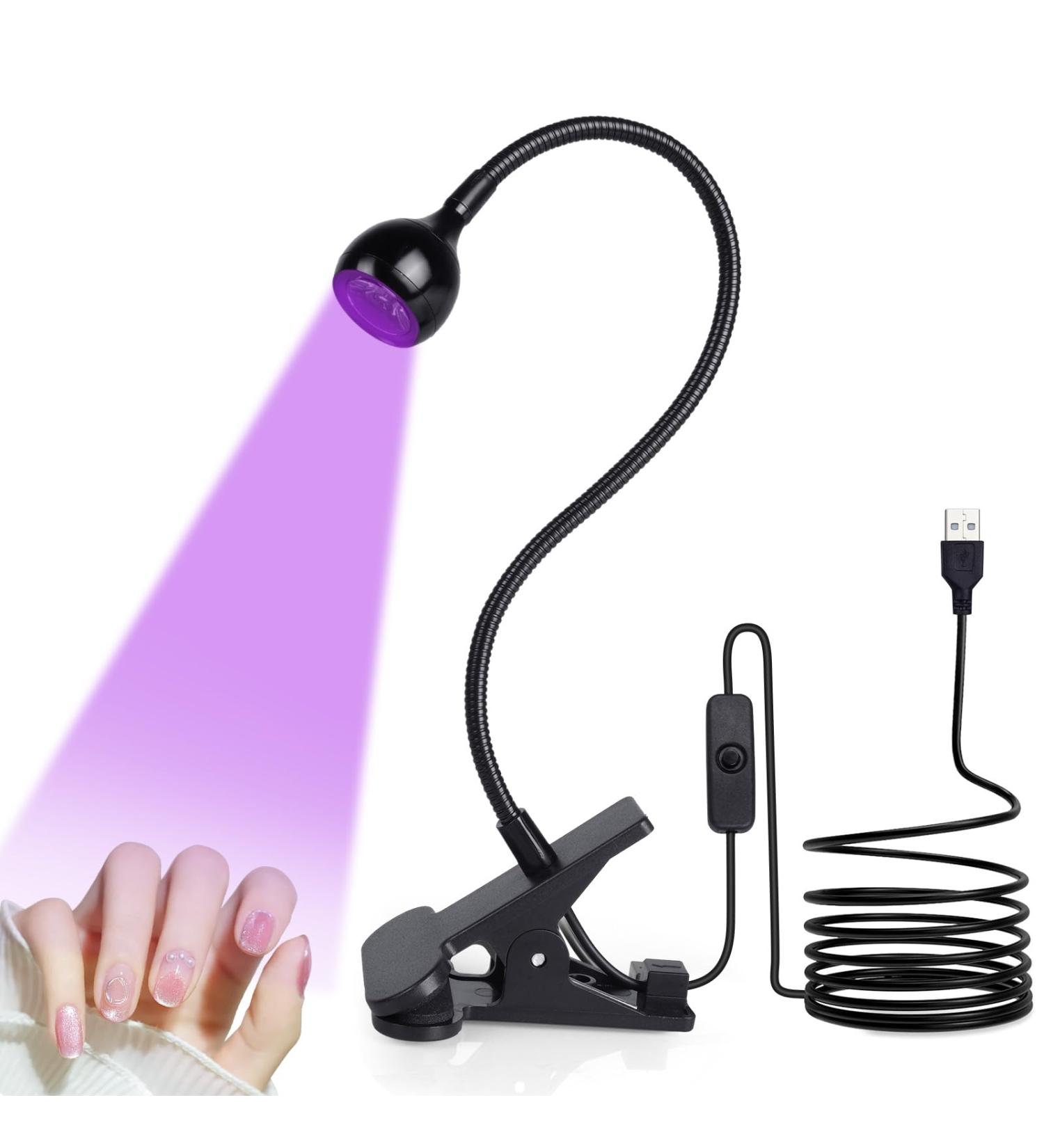Lophe UV Lamp for Gel Nails - Flexible Swan Neck LED Nail Dryer Mini Rotatable with Fuse Clip - Perfect for All Gel Nail Polish (Black) - Buy Online on GoSupps.com
