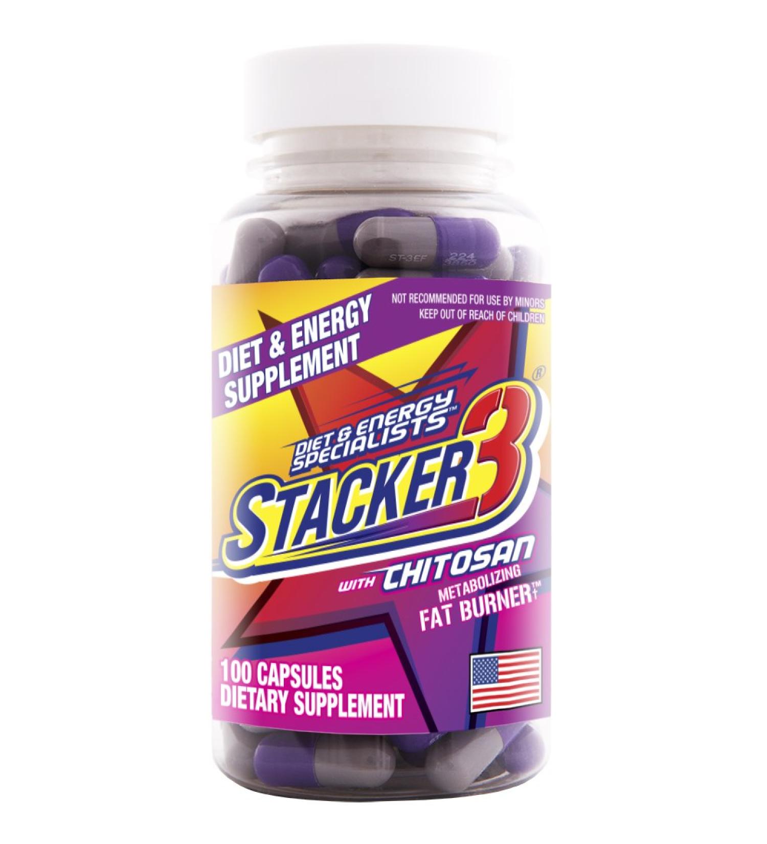 Stacker 3 Fat Burner with Chitosan - 100 Capsules Bottle - Buy Online on GoSupps.com