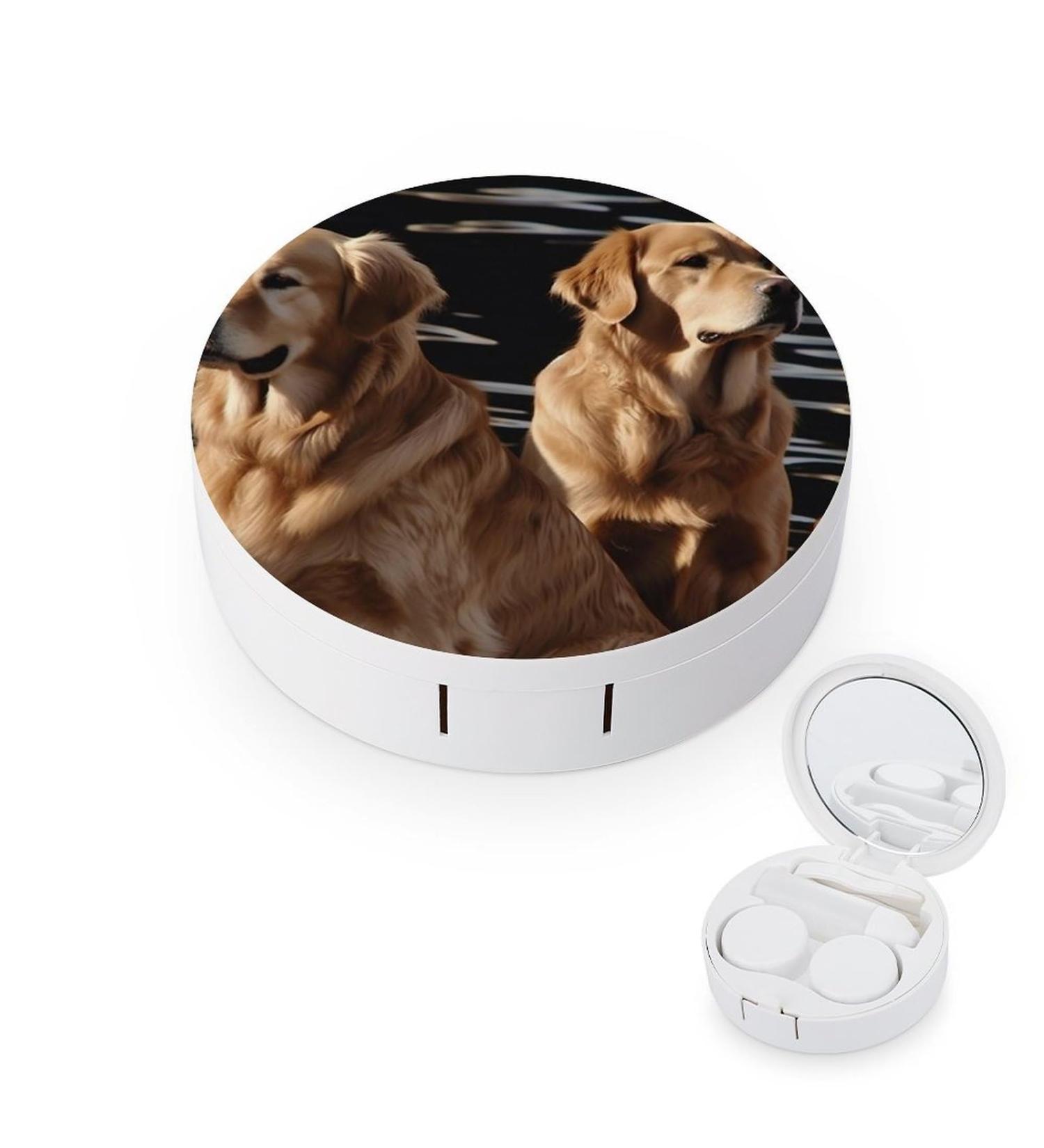 Portable Travel Contact Lens Case - Golden Retriever Design | Perfect Contact Lens Storage Box - Buy Online on GoSupps.com