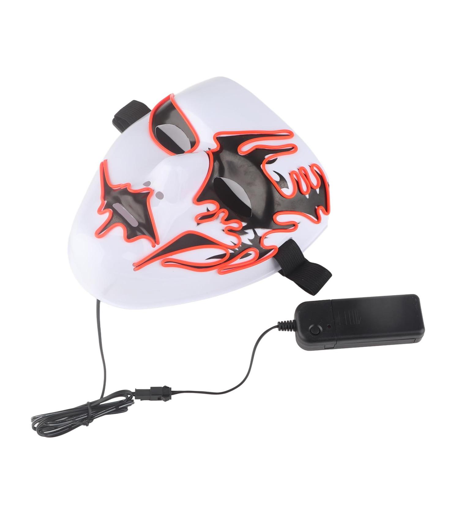 Masquerade Glowing Mask with EL Cold Light Luminous Mask Remote Control Scary White Mask for Cosplay Party Festival Halloween Costume (Red) - Buy Online on GoSupps.com