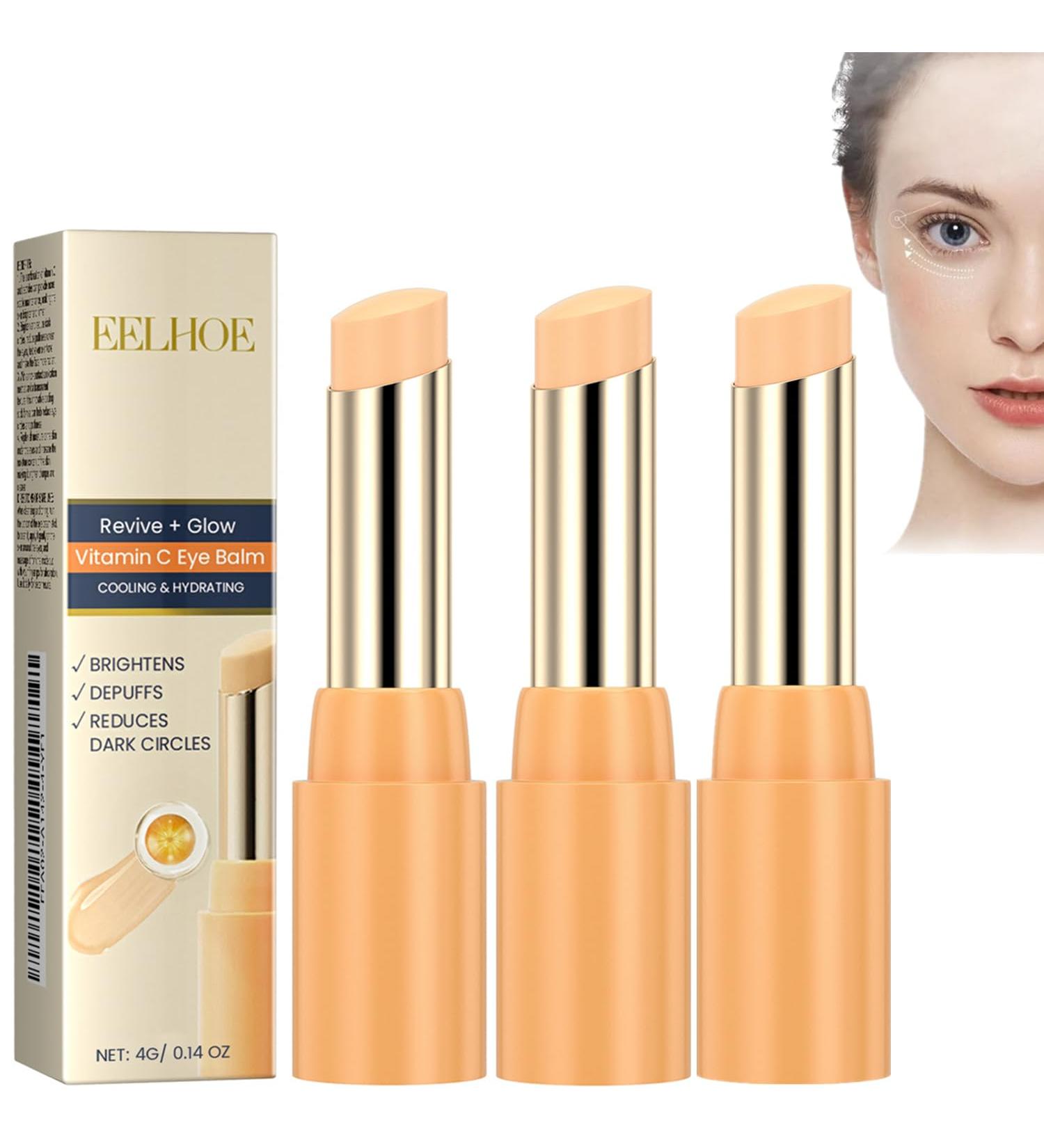 LOYOTICE 3Pcs Revive Glow Vitamin C Eye Balm Hydrating Eye Cream Glow Eye Balm Stick Brightening and Reducing Dark Circle Reduces Puffiness - Buy Online on GoSupps.com