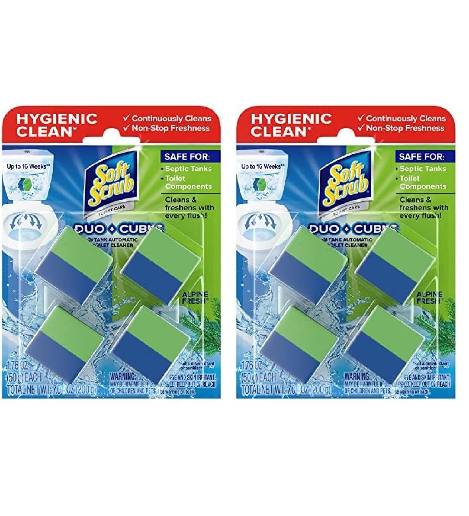 Soft Scrub In-Tank Toilet Cleaner Duo-Cubes - Alpine Fresh 4 Count (Pack of 2) | International Shipping Available - Buy Online on GoSupps.com