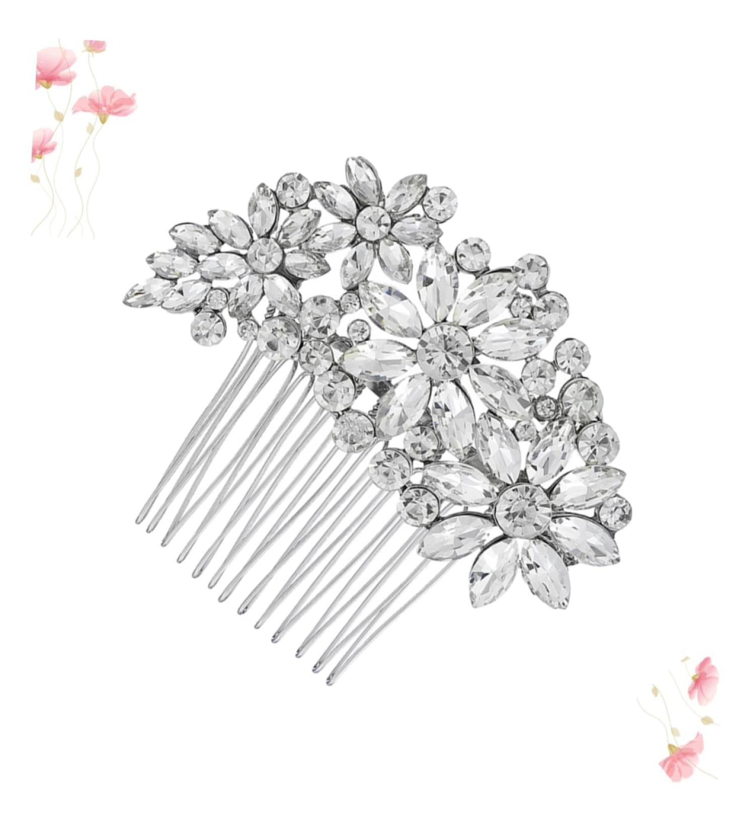 MAGICLULU Bride Comb Hair Comb for Bride Comb for Bridal Rhinestone Comb Rhinestone Hair Comb Wedding Hair Comb Crystal Hair Comb - Buy Online on GoSupps.com