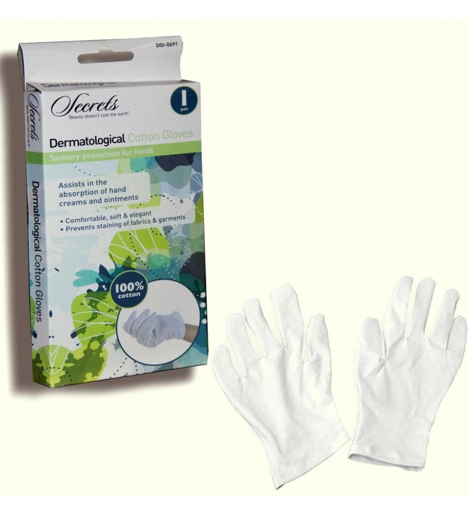 Ladies White 100% Cotton Moisturising Beauty Gloves Lining Eczema or Dry Skin Hand