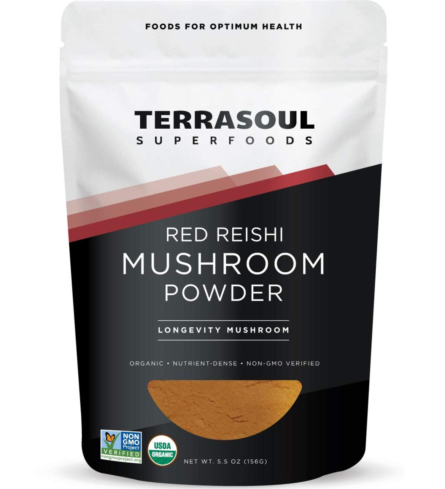Terrasoul Superfoods Organic Reishi Mushroom Powder (5.5 Oz) - Immune Boosting, Coffee Enhancer, Deeper Sleep - Buy Online on GoSupps.com