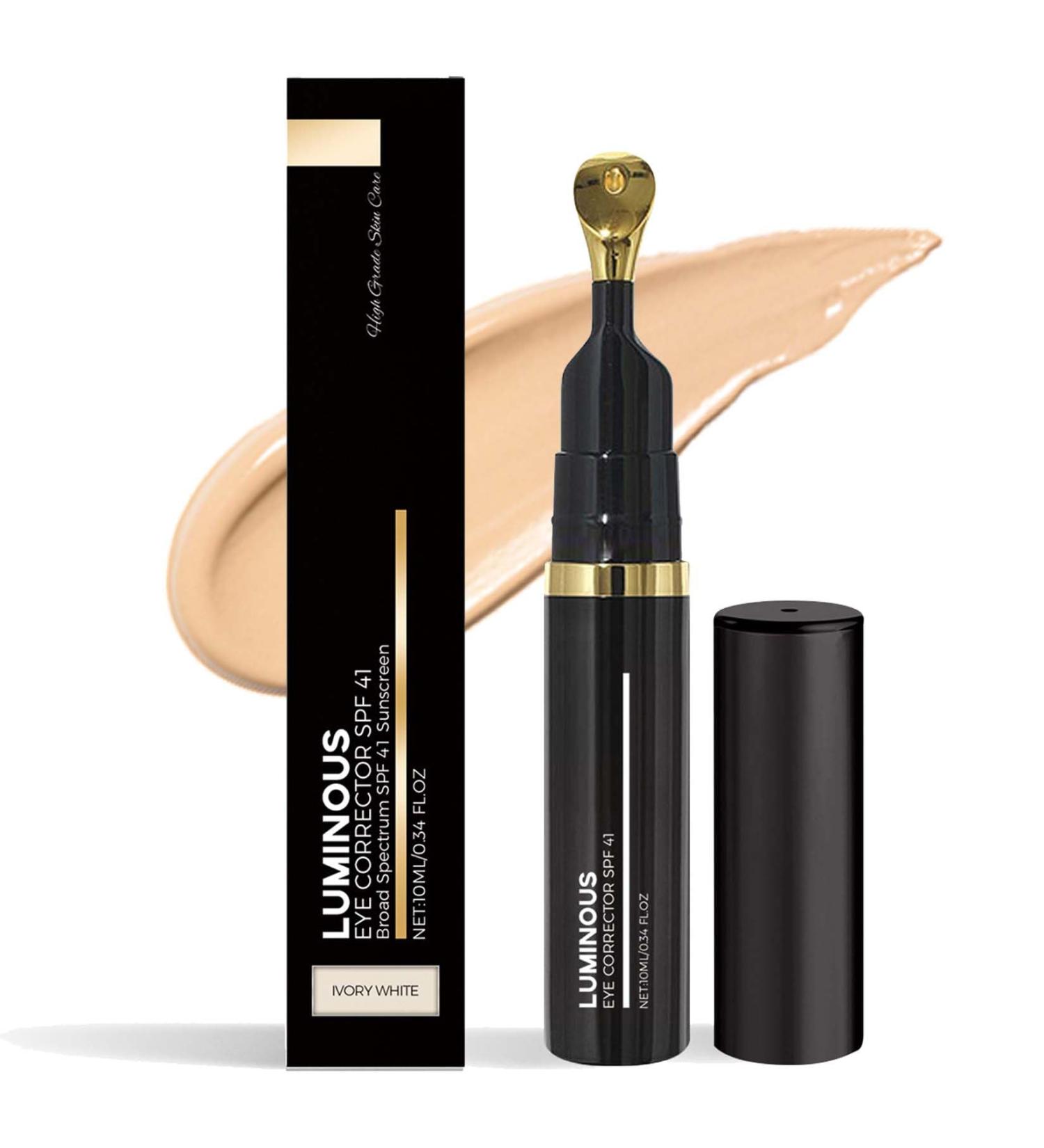 HOONAO Luminous Eye Corrector SPF 41 Under Eye Color Corrector for Dark Circles Anti-Aging Tinted Eye Cream & Hydrating Eye Serum with Peach Undertone (Natural Color)