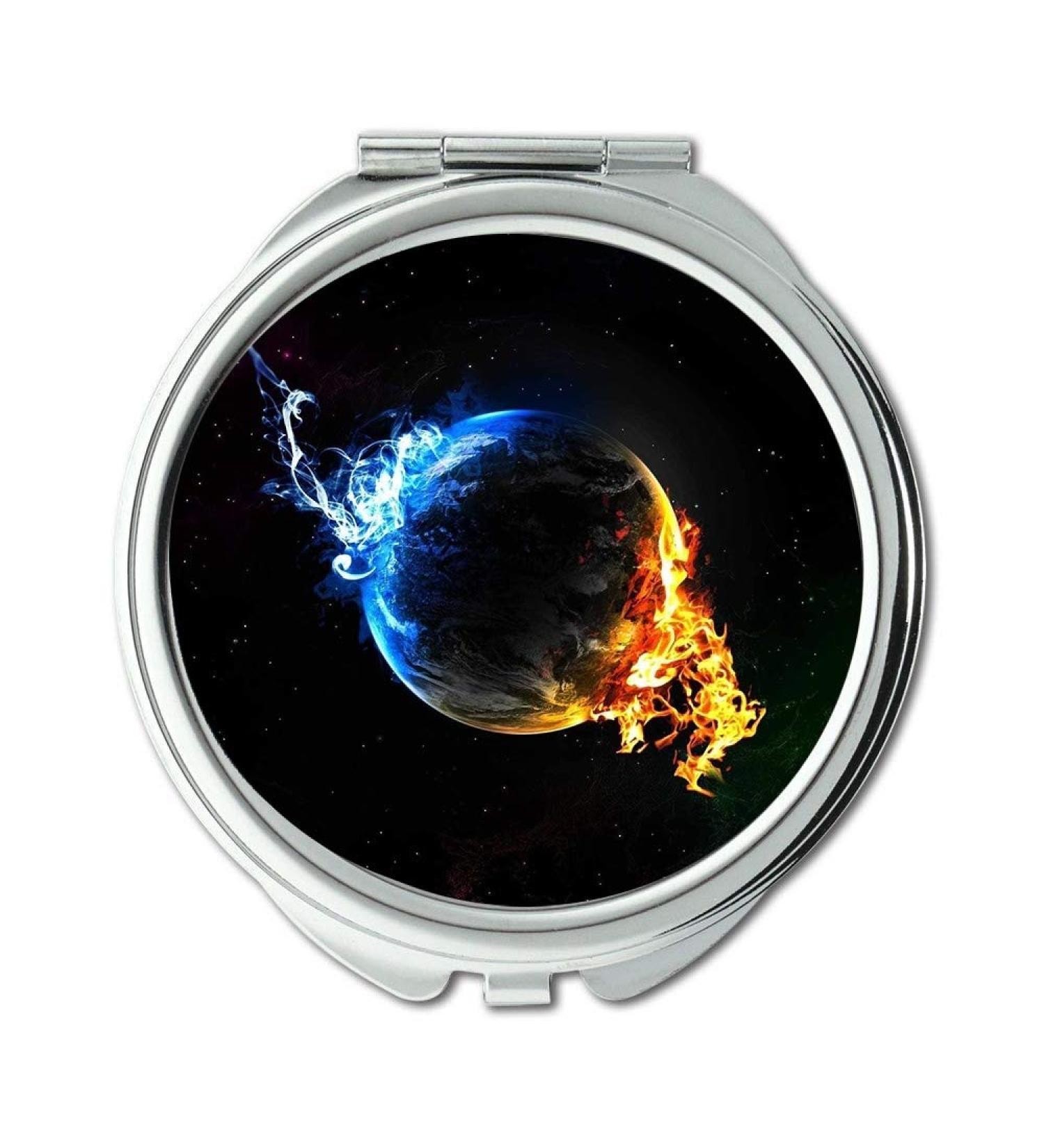 Mirror Beautiful Planet Earth Customized makeup mirror Planeta-caliente-iloveimg-compressed-min makeup mirrors pocket mirror portable mirror - Buy Online on GoSupps.com
