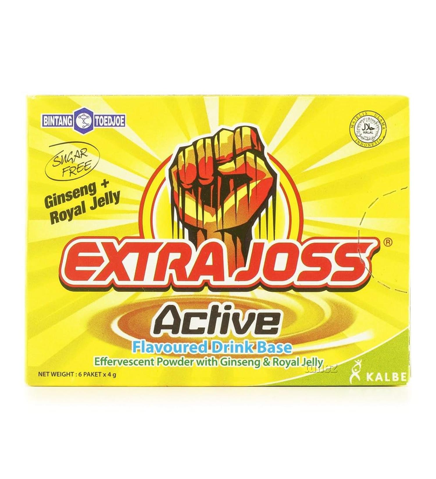 Extra Joss Active Energy Drink Powder Ginseng Grape Mango Flavour Halal Drink Minuman Quick Energy Boost (Total 30 Sachet) (Ginseng)