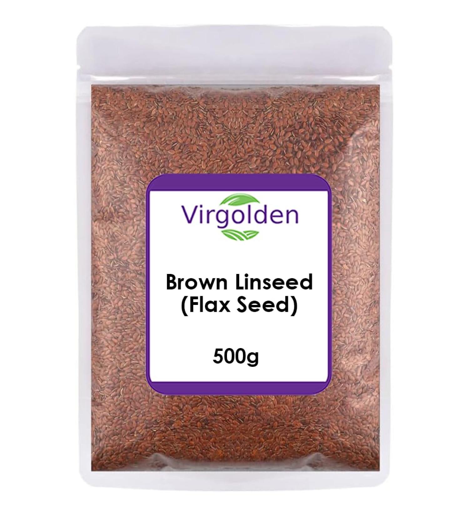 Brown Linseed (Flax Seed) 500g by Virgolden - Buy Online on GoSupps.com