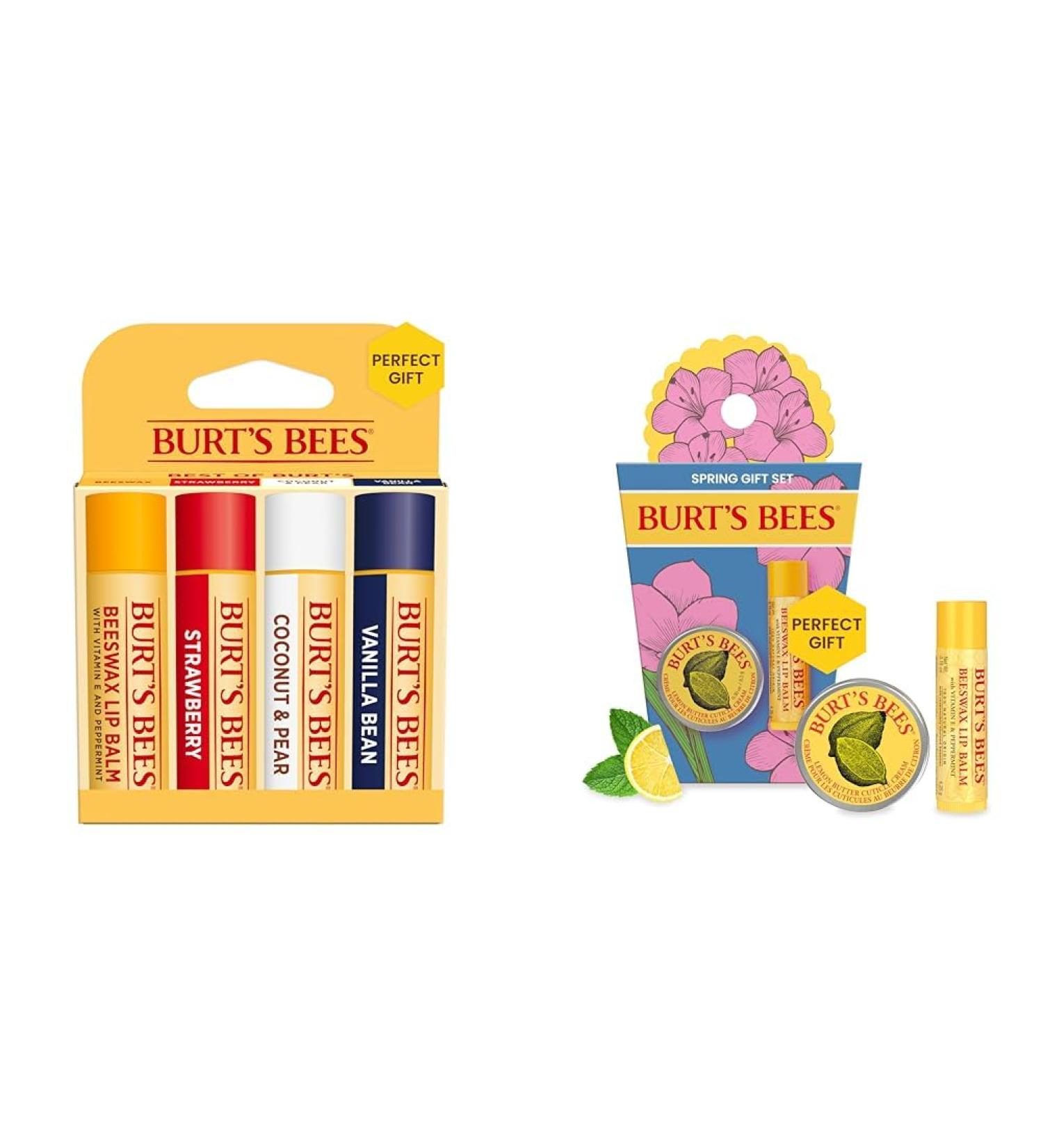 Burt's Bees Lip Balm Easter Basket Stuffers with Beeswax Strawberry Coconut Pear & Vanilla Bean Flavors plus Cuticle Cream Gift Set 6 Count - Buy Online on GoSupps.com