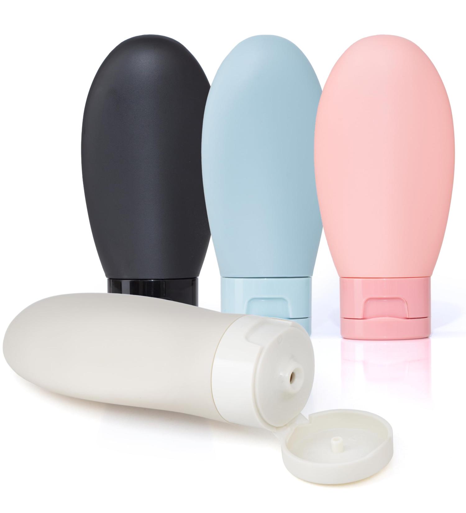 HOLD ME TIGHT 60ml Premium Travel Bottles for Toiletries Leak proof and TSA Approved Pack of 4 Refillable Squeezable Containers - Buy Online on GoSupps.com