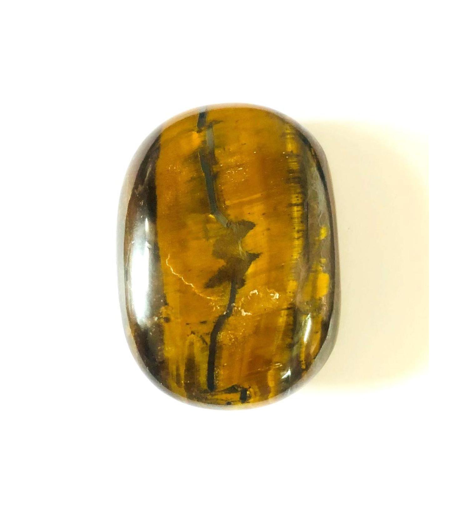 CRYSTALMIRACLE Tigers Eye 2.5" PalmStone Crystal Healing Reiki Chakra Wellness Energy Gemstone Handcrafted Luck Prosperity Health Tiger Eye