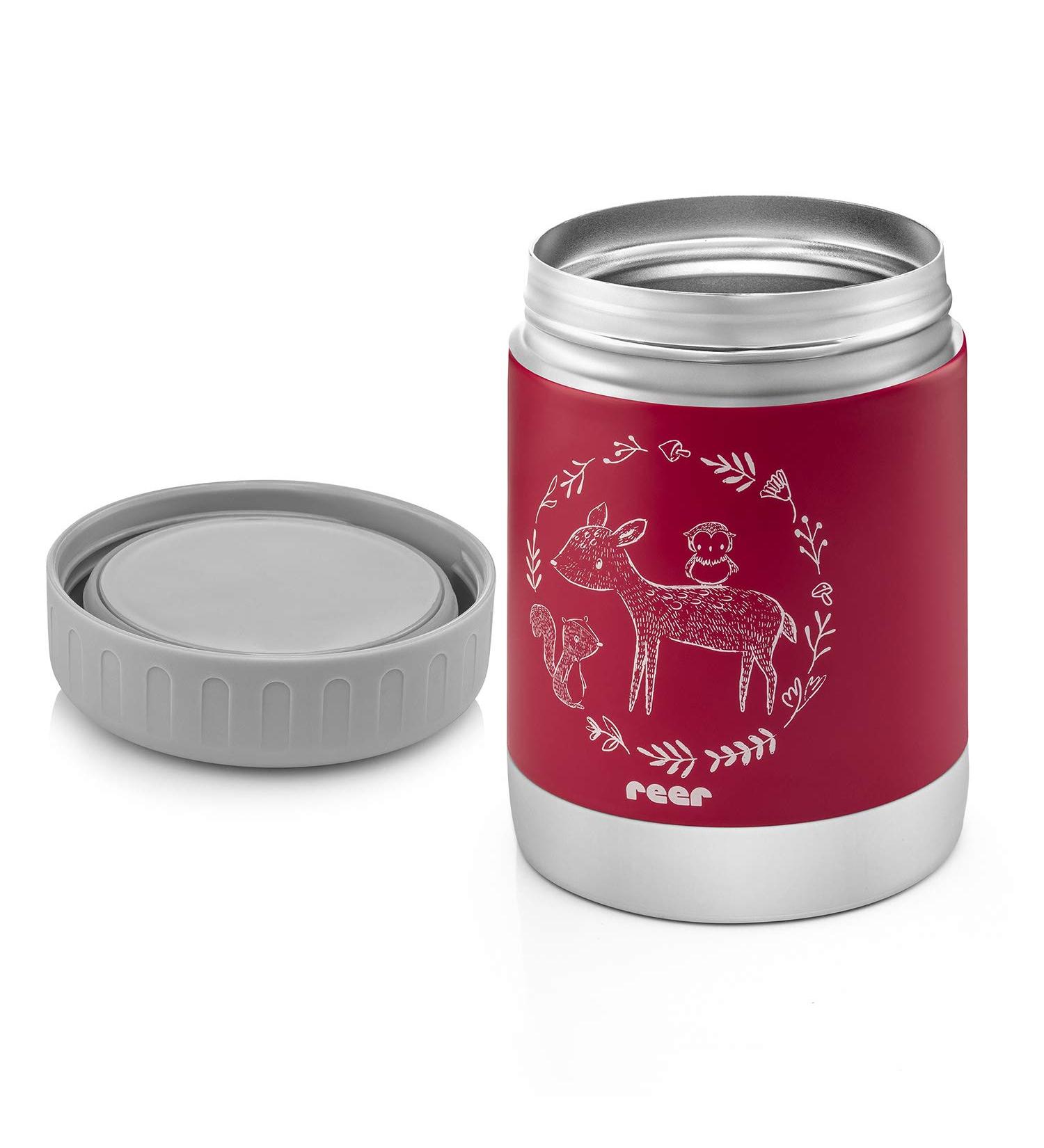 Reer Stainless Steel Warming Box for Baby Food - 300ml Berry Red | Anti-Slip Base | International Shipping - Buy Online on GoSupps.com