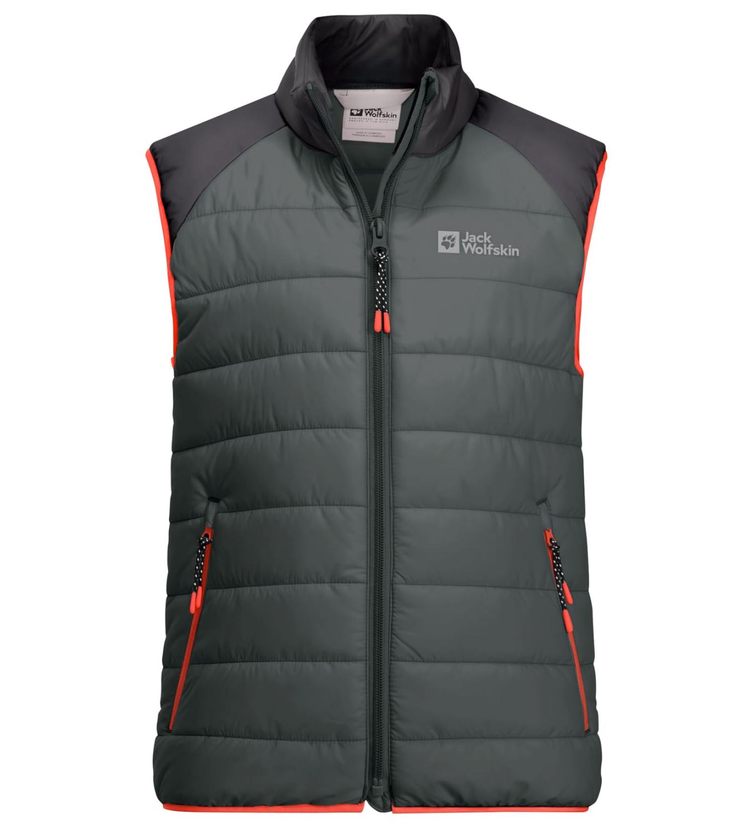 Jack Wolfskin Kids Zenon Vest K - Slate Green 140 | Lightweight Warm & Stylish Kids Outdoor Apparel - Buy Online on GoSupps.com