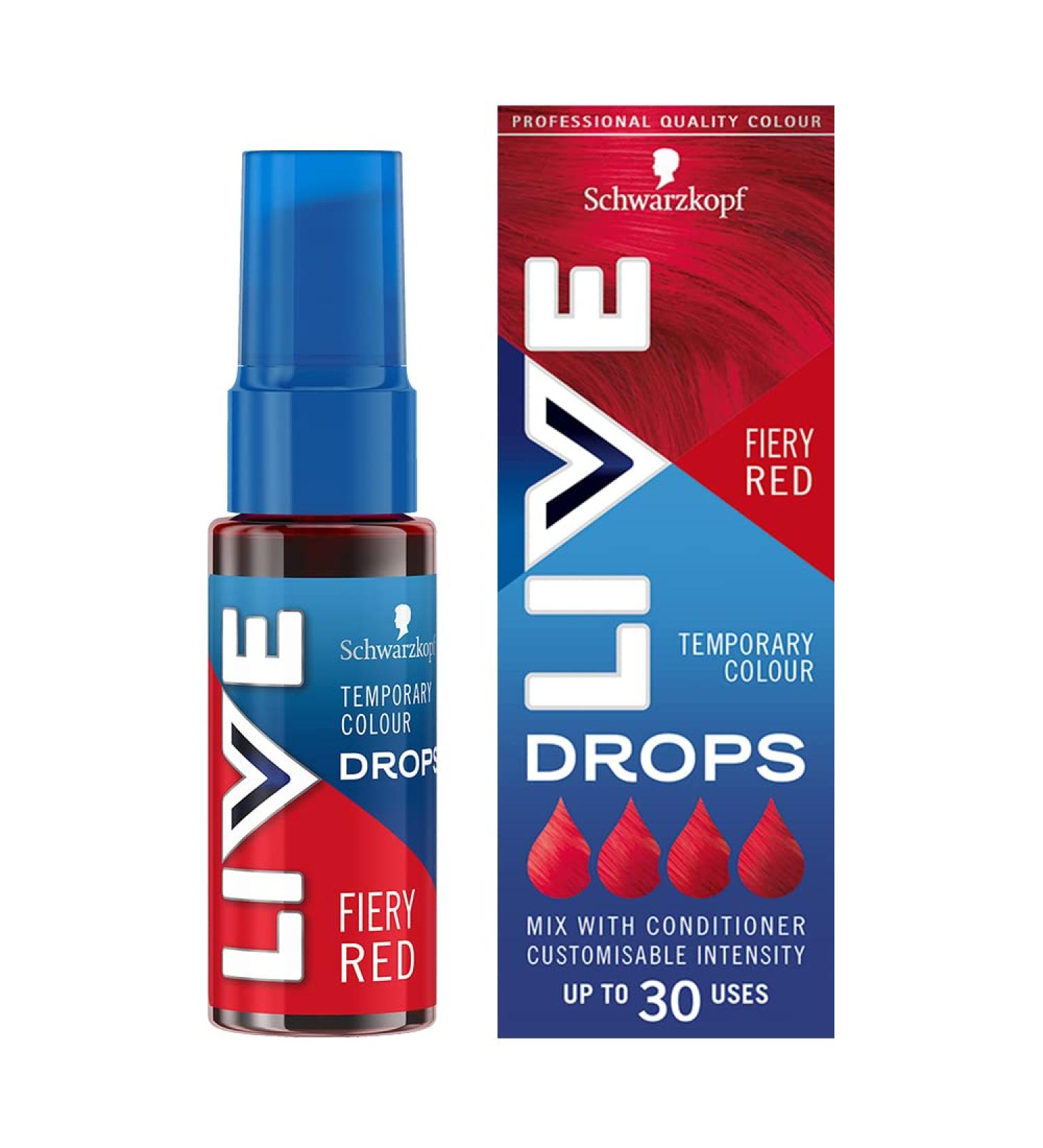 Schwarzkopf Colour Drops Vegan Semi-Permanent Red Hair Dye 30ml - Fiery Red (1 Pack) - Buy Online on GoSupps.com