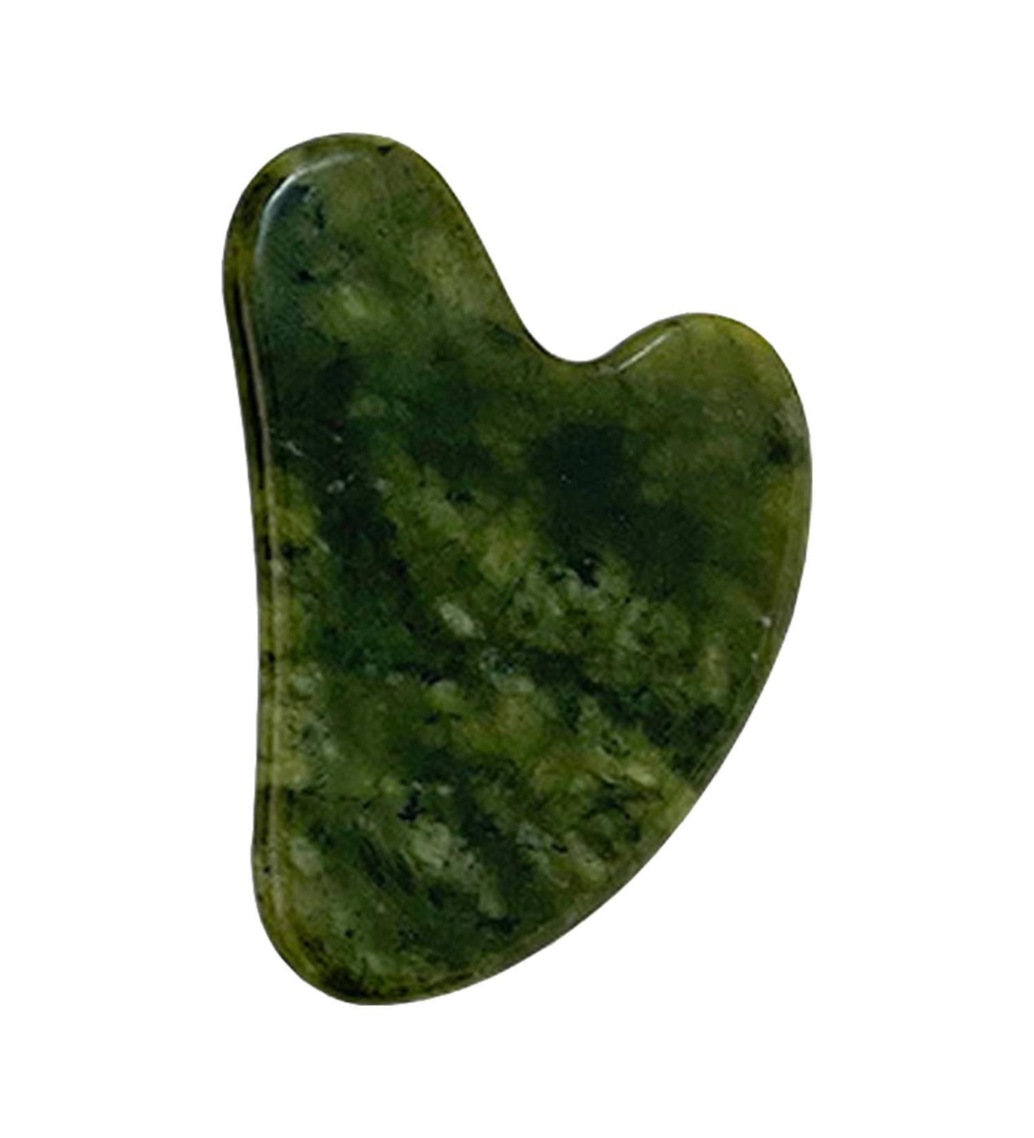 Premium Dark Green Jade Gua Sha Facial Tool - Upgraded Guasha Stone for Face - Buy Online on GoSupps.com