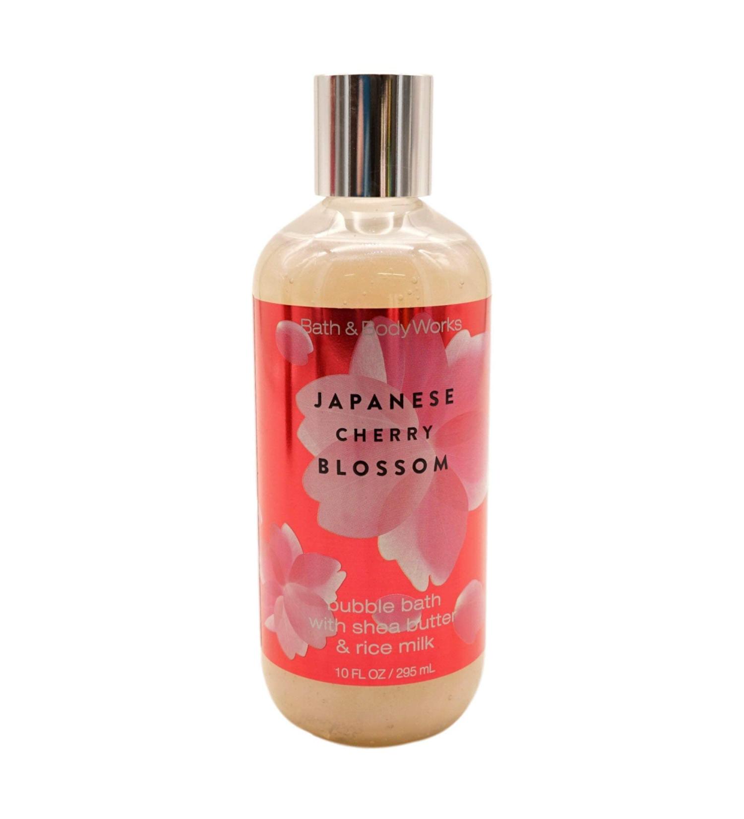 Bath and Body Works Japanese Cherry Blossom Bubble Bath 10 Ounce 2019 Rounded Bottle