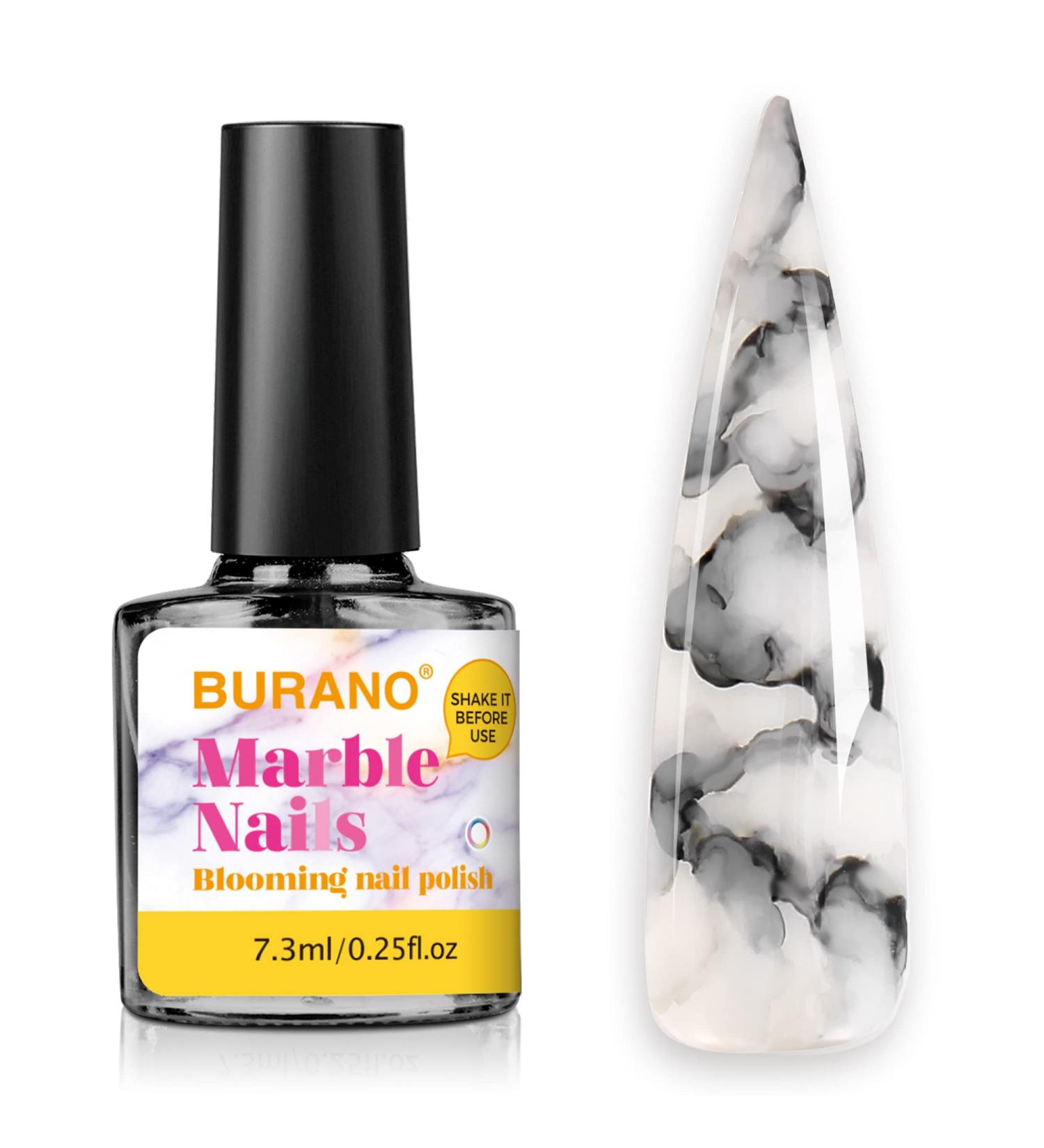 Burano Marble Nail Gel Polish - Blooming Marble Tints for DIY Nail Art (Black) - Buy Online on GoSupps.com