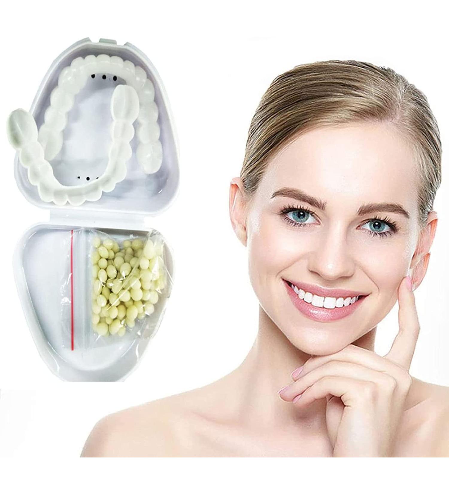 2 Pairs of Snap-On Artificial Tooth Veneers | Temporary Whitening Clamps for Men & Women - Achieve a Perfect Smile! - Buy Online on GoSupps.com