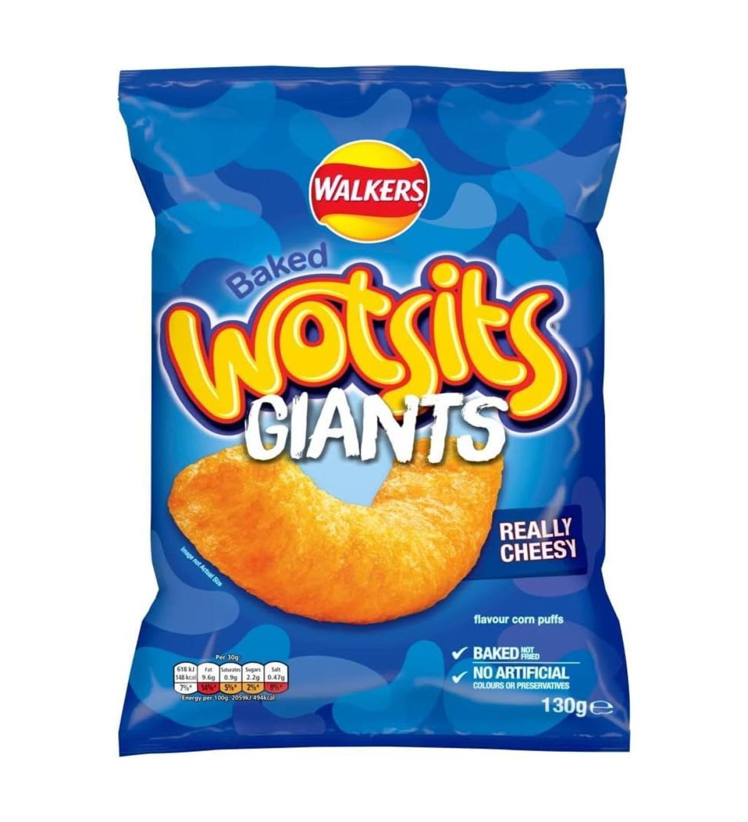 Wotsits Giants Really Cheesy Vegetarian Baked Snacks 130g - Single Pack - Buy Online on GoSupps.com