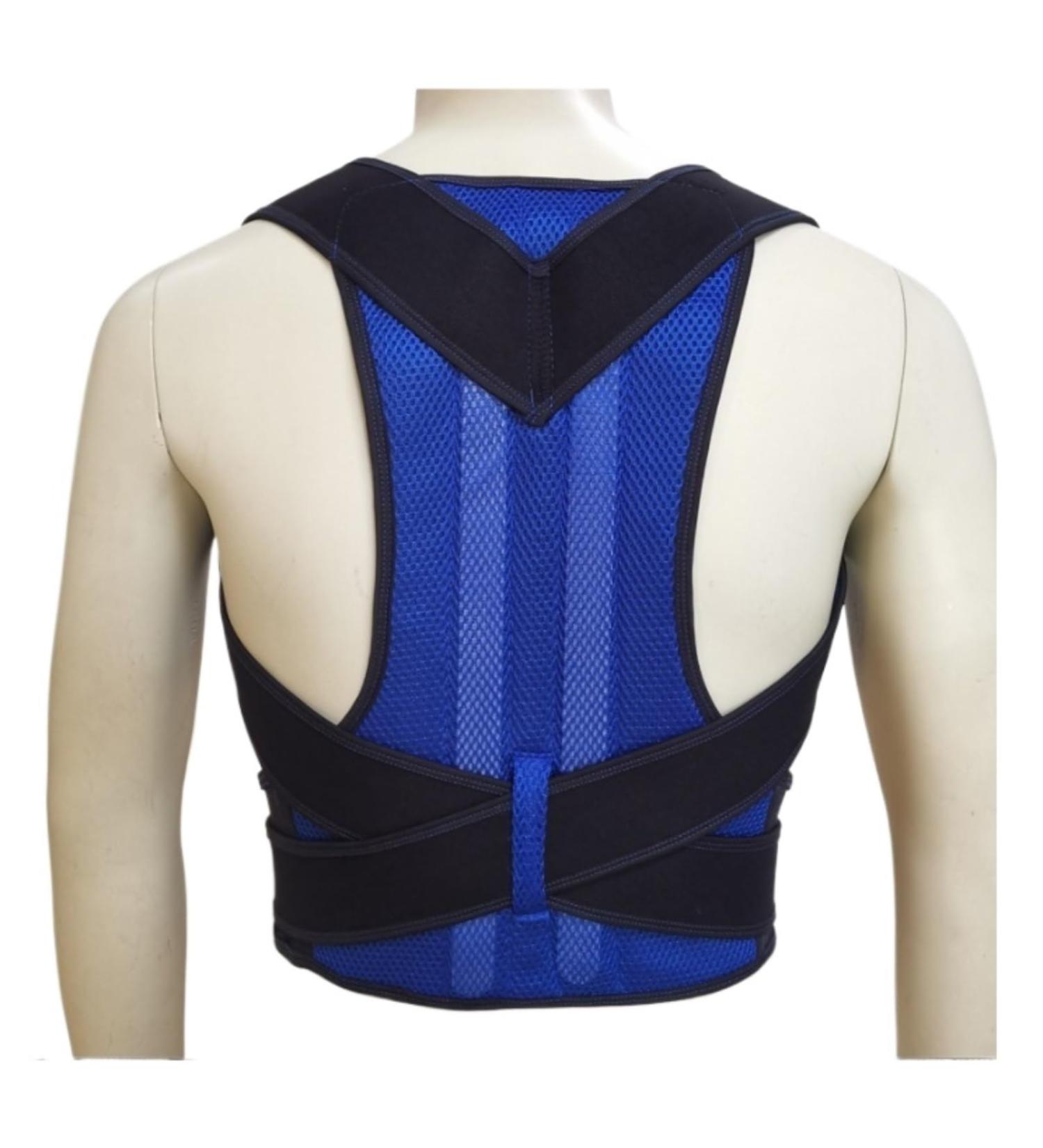 Back Brace Lumbar Support Back Support Posture Corrector Full Back Support Belt Brace Trainer Shoulder Waist Belt(Blue Small) Small Blue - Buy Online on GoSupps.com