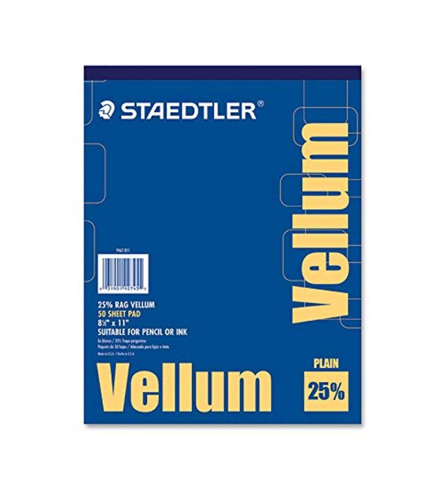 Staedtler Mars Vellum Pad  16 lb  50 Sheets  8-1/2x11 (STD946T811)