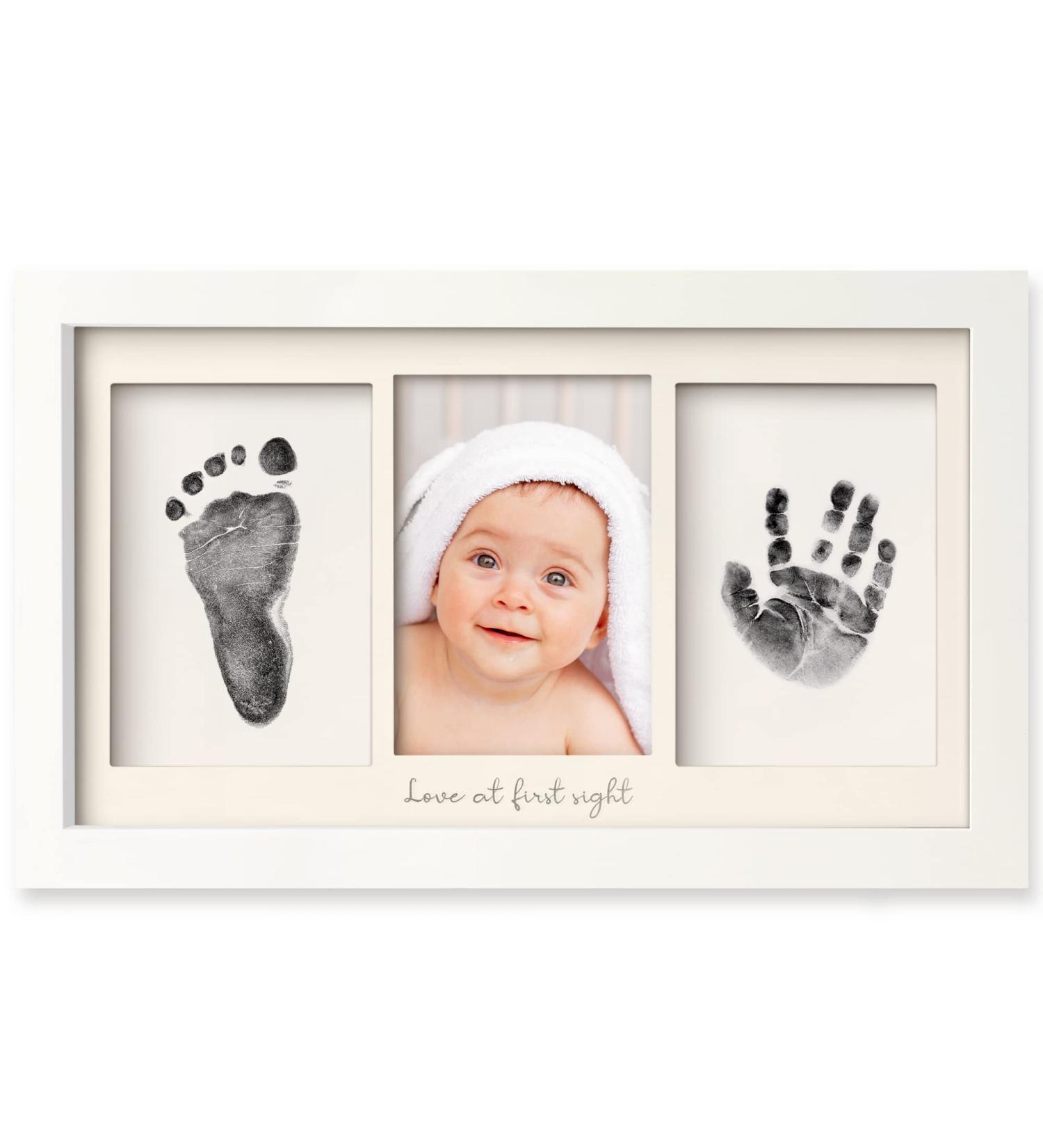 Inkless Baby Hand and Footprint Kit Frame - Personalized Newborn Picture Frame - Mess-Free Baby Keepsake - Baby Shower Gift (Alpine White) - Buy Online on GoSupps.com
