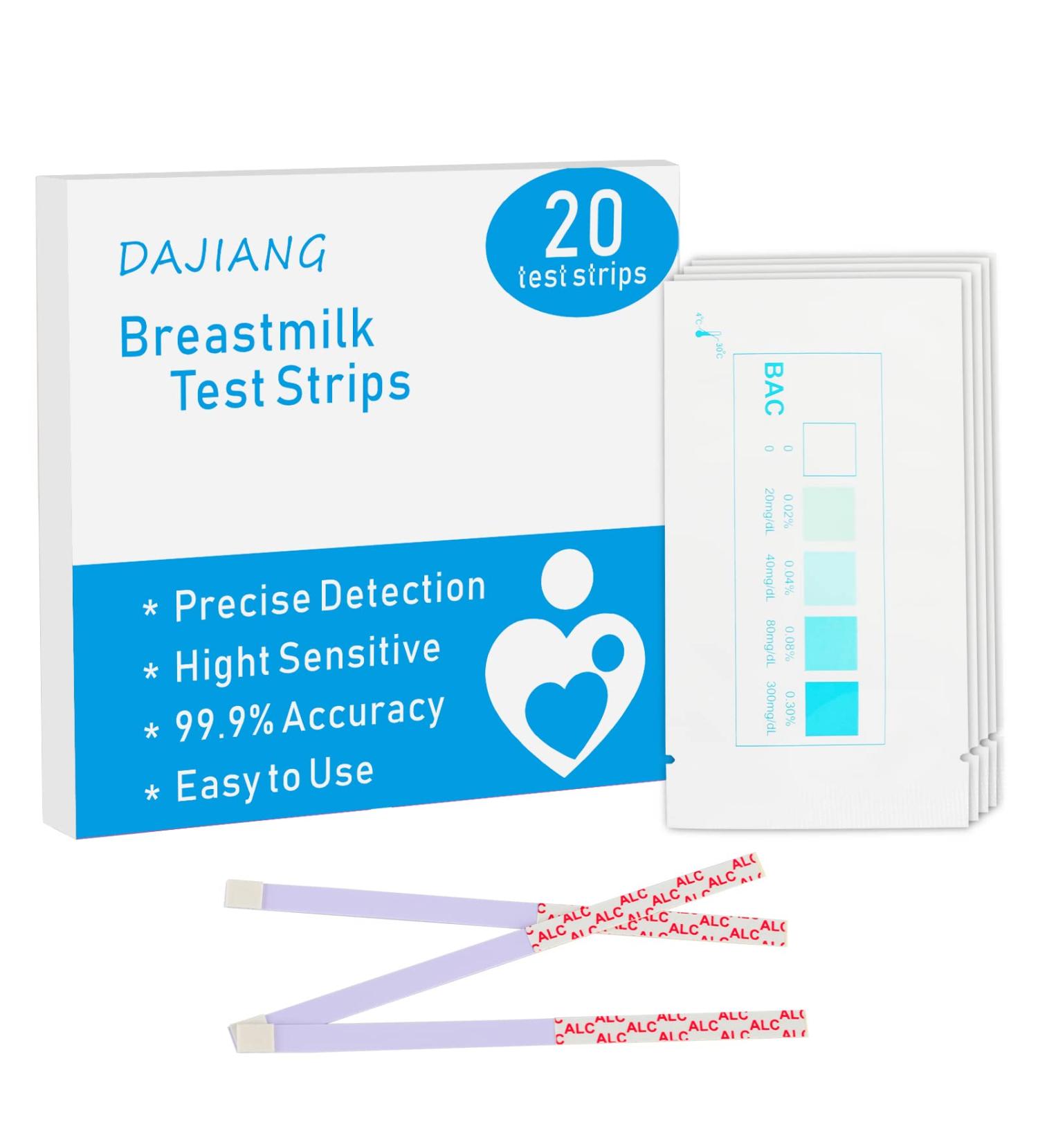 Dajiang Breast Milk Alcohol Testing Strips - 20 Count | Detect Alcohol Levels at Home in 2 Minutes! - Buy Online on GoSupps.com