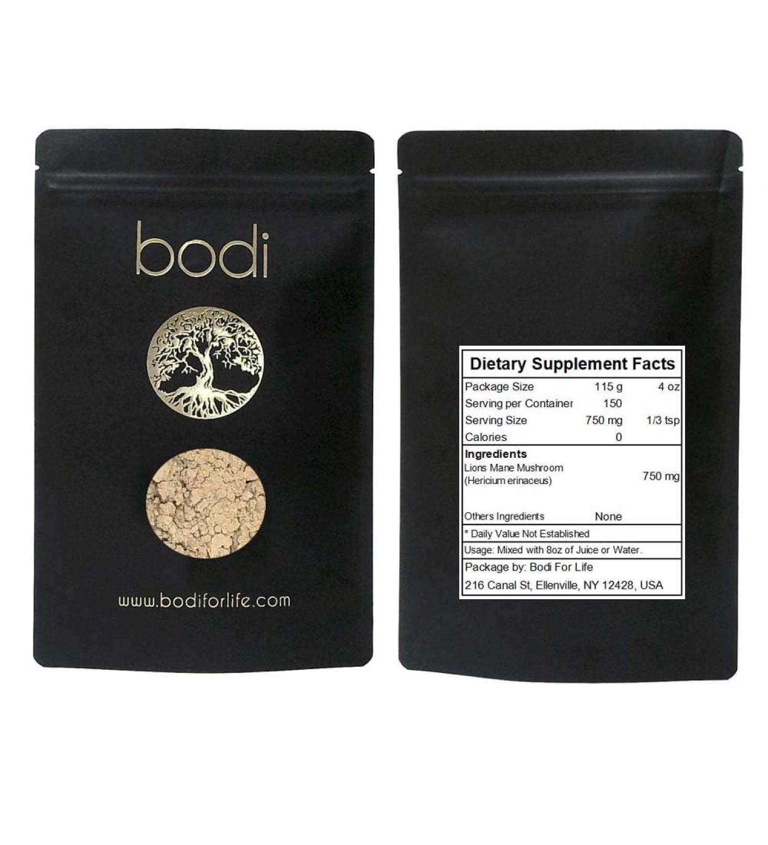 bodi : Lions Mane Mushroom Powder | 4oz to 5lb | 100% Pure Natural Hand Crafted (4 oz) 4 Ounce (Pack of 1) - Buy Online on GoSupps.com