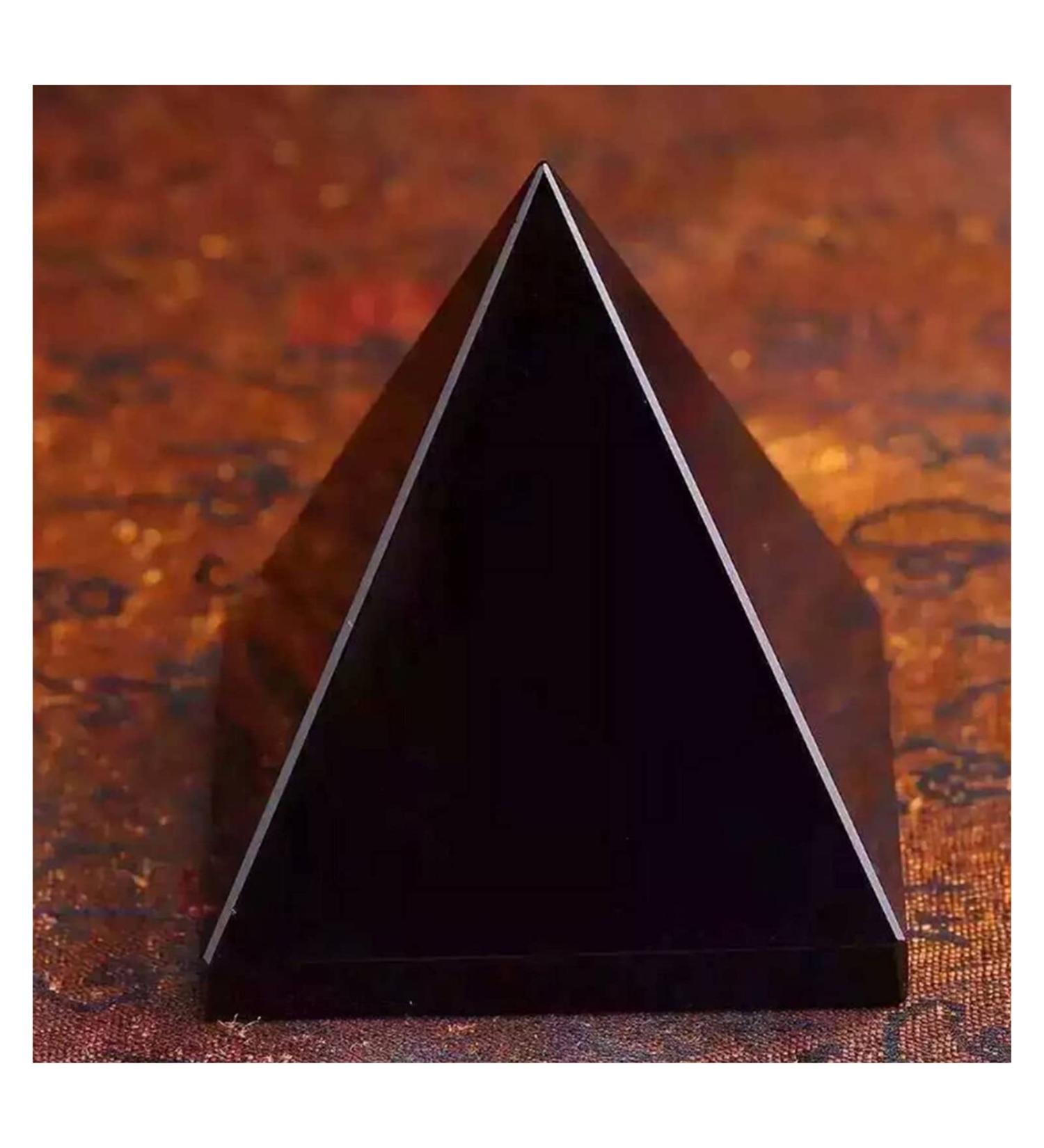 Natural Crystal Rough Pyramid Crystal Black Obsidian Stone Crystal Pyramid Beautiful Surface Lustrous Stones and Crystals for Room Decor ERTEYIN - Buy Online on GoSupps.com