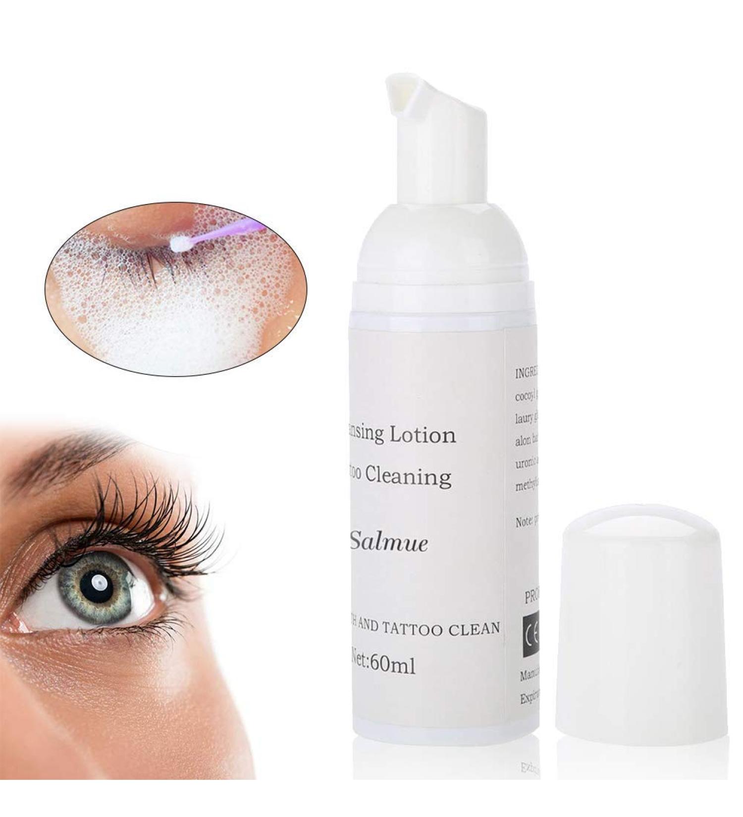 60ml Foam Eyelash Cleaner & Eyelid Cleanser - Vegan & Oil-Free Makeup Remover for Eyelash Extensions, Allergy-Friendly - Buy Online on GoSupps.com