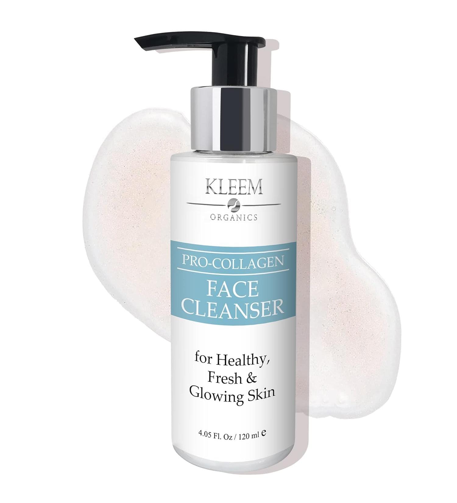 Kleem Pro-Collagen Glycolic Acid Face Wash with Salicylic Acid - Face Cleanswer for Women & Men to Unclog Pores & Improve Skin Tone and Texture - Gentle Exfoliating Face Wash - 4.05 oz - Buy Online on GoSupps.com